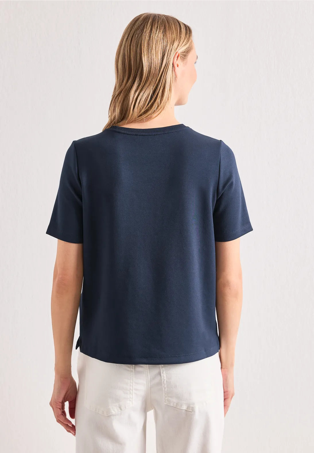 Street One t-shirt with decor in darkest blue