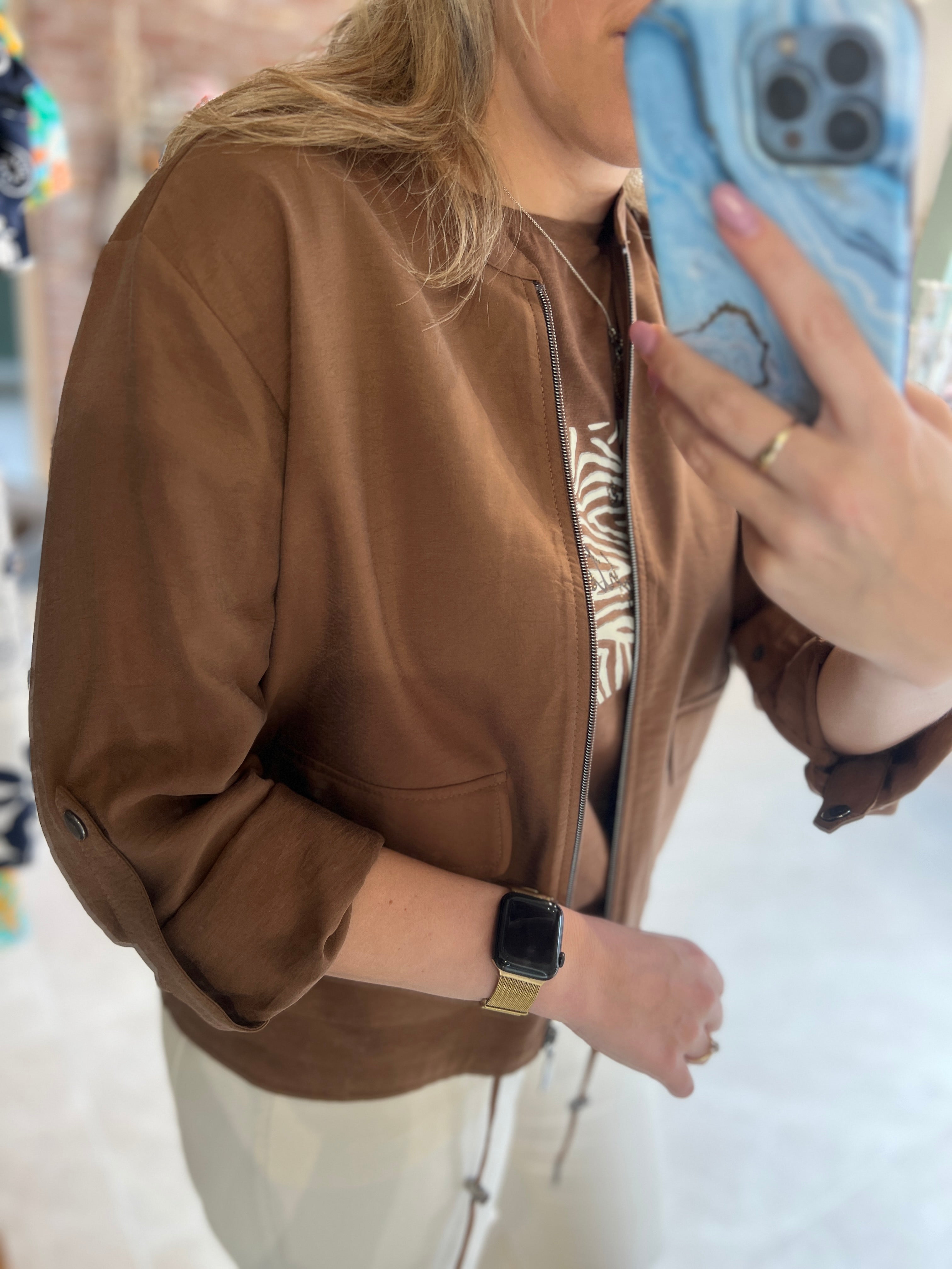 More & More Modal Jacket In Sweet Toffee