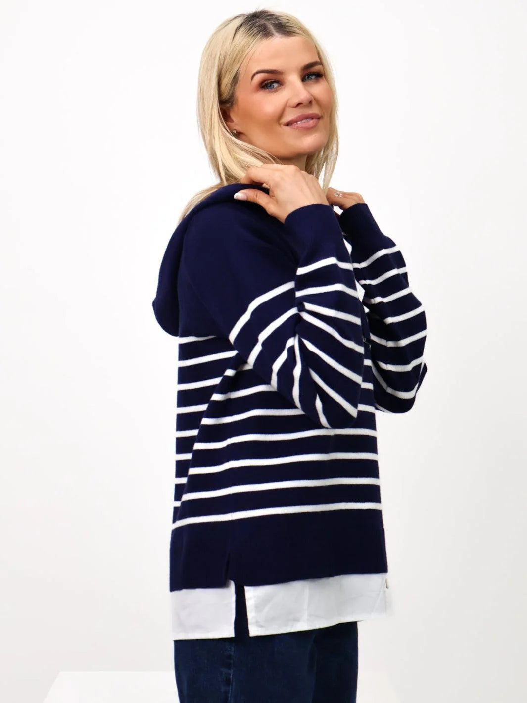 Kate & Pippa Sam Jumper In Navy & White stripe