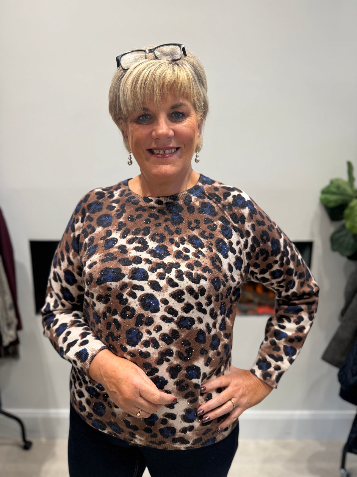 Leopard Pullover in tiramisu pattern