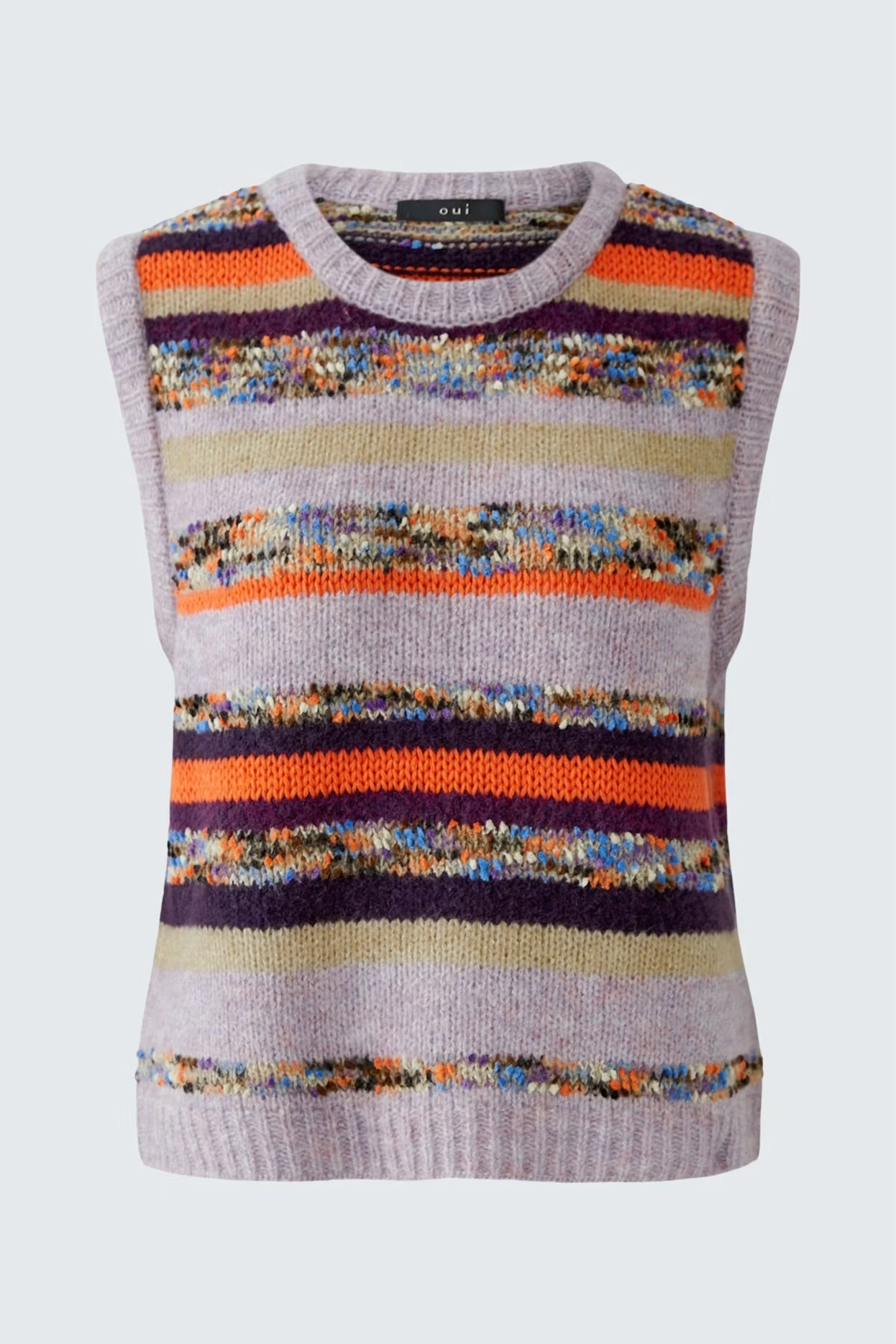 Oui Pullover Vest In Lilac Camel