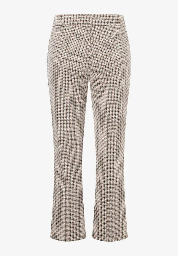 More & More Houndstooth Kickflare Trousers In Multi