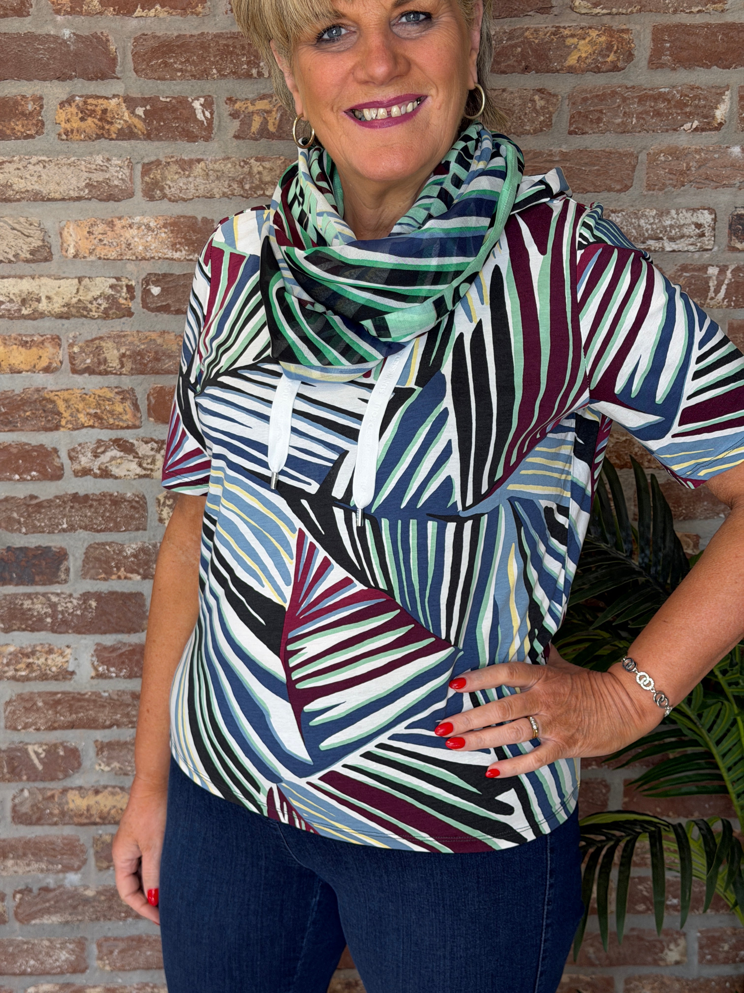 Cecil Multi Hoodie in Palm Breeze Green