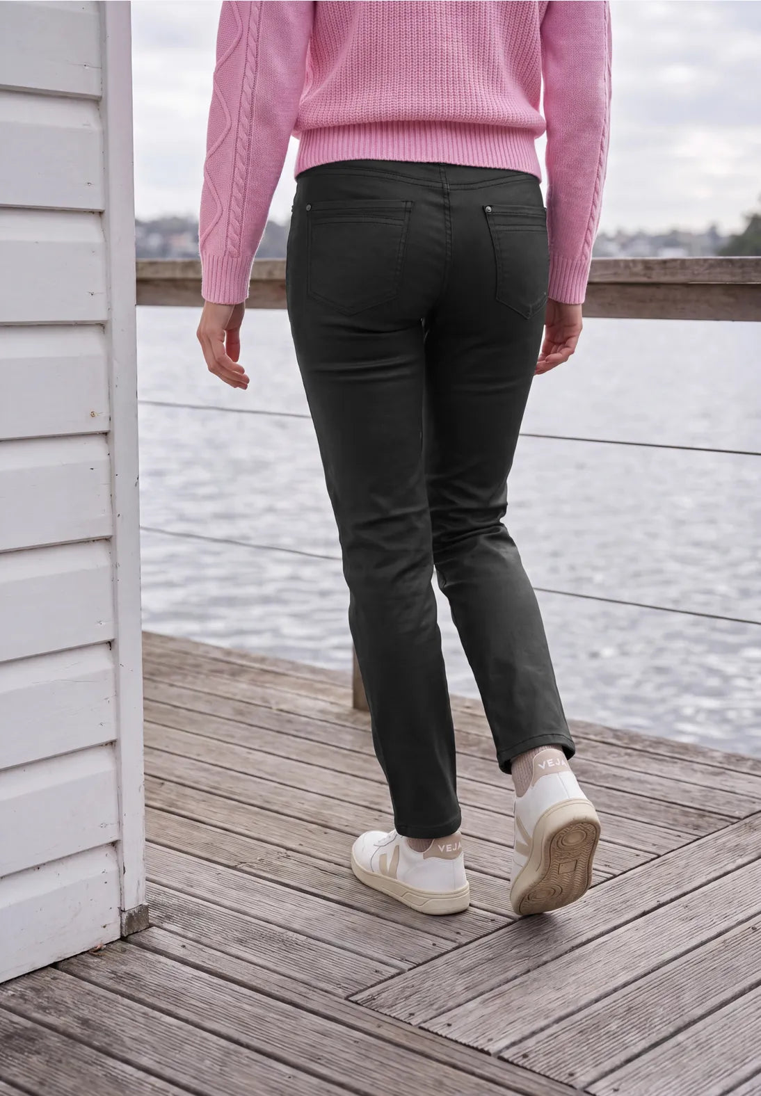 Toronto Coated straight leg Jeans In Black