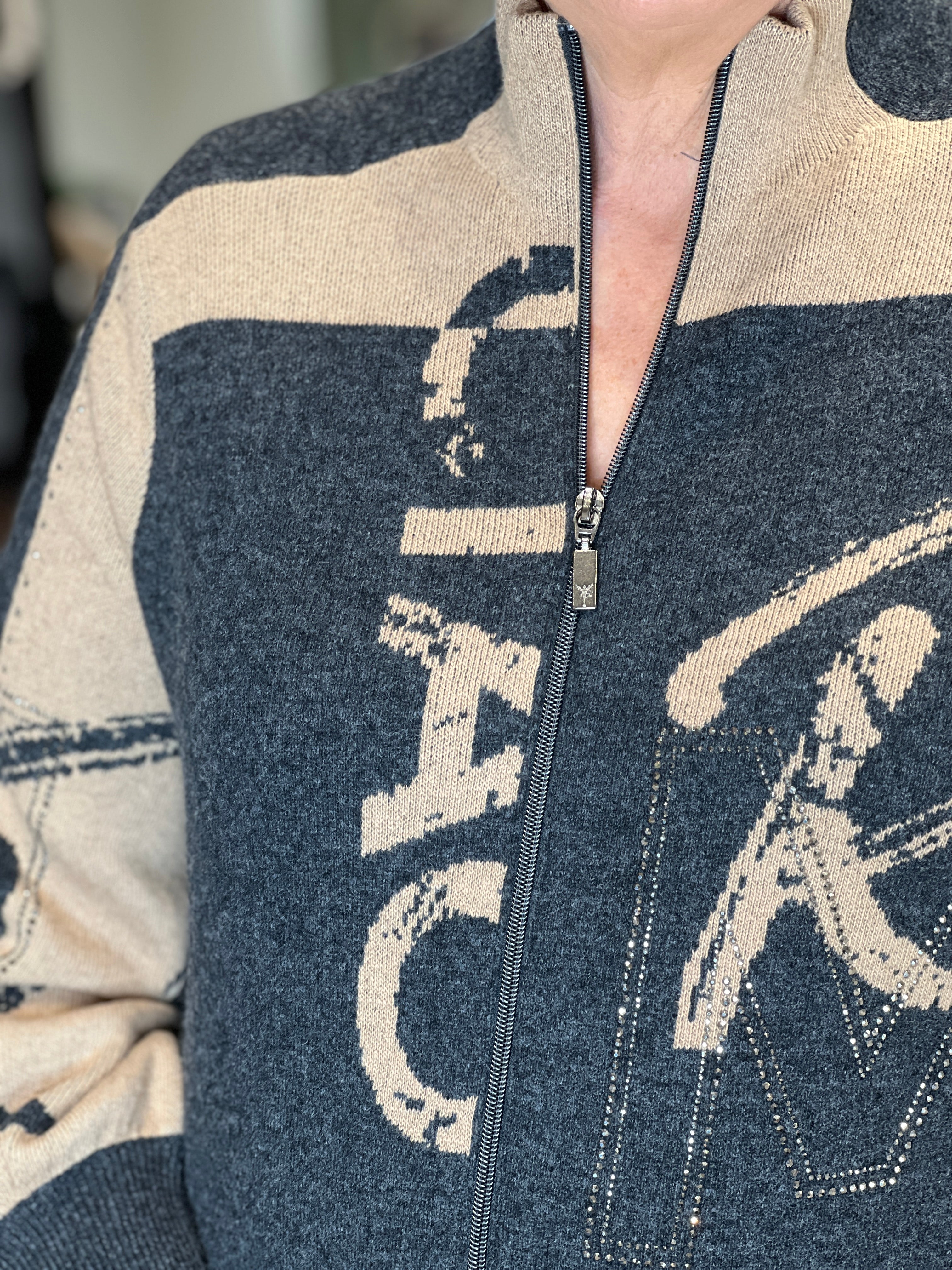 Monari Jacket In Cognac Pattern