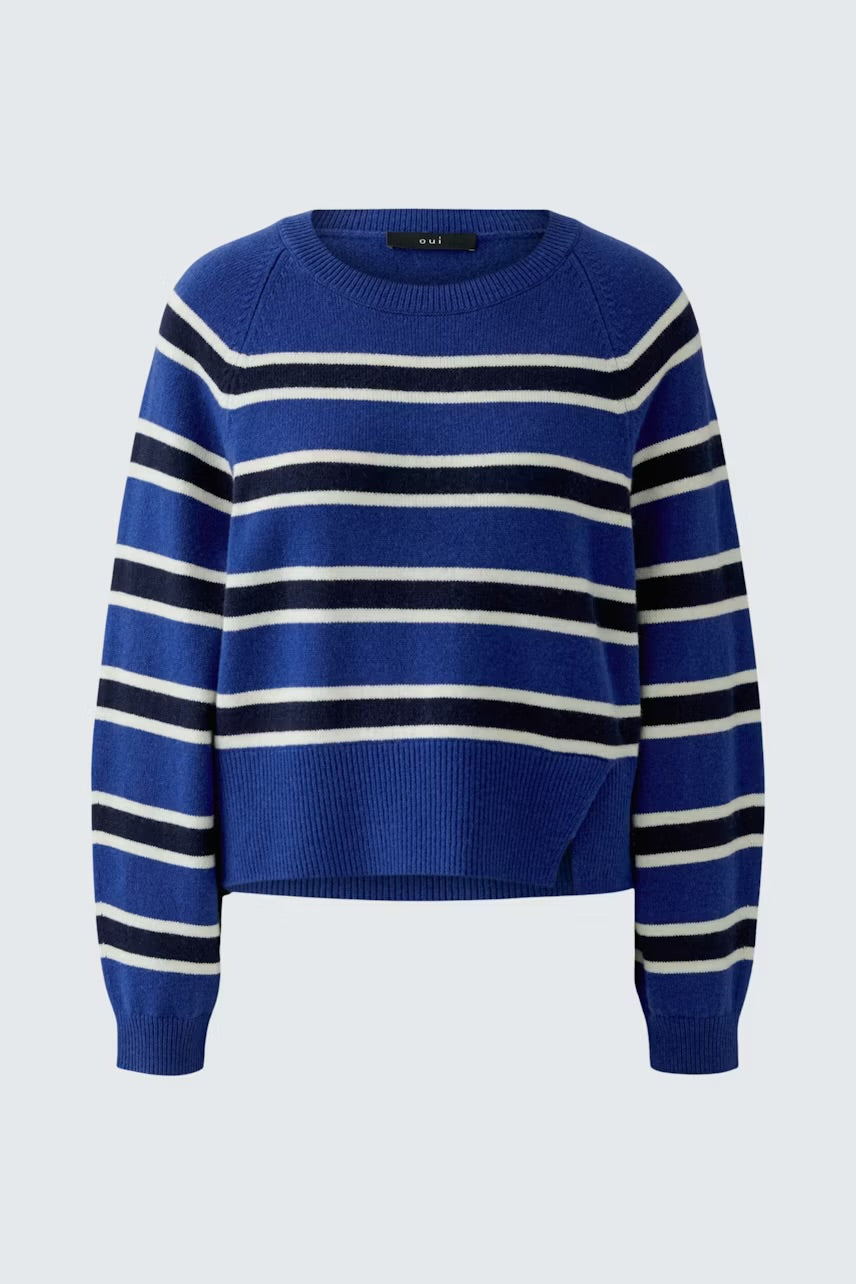 Oui striped Pullover in blue & navy