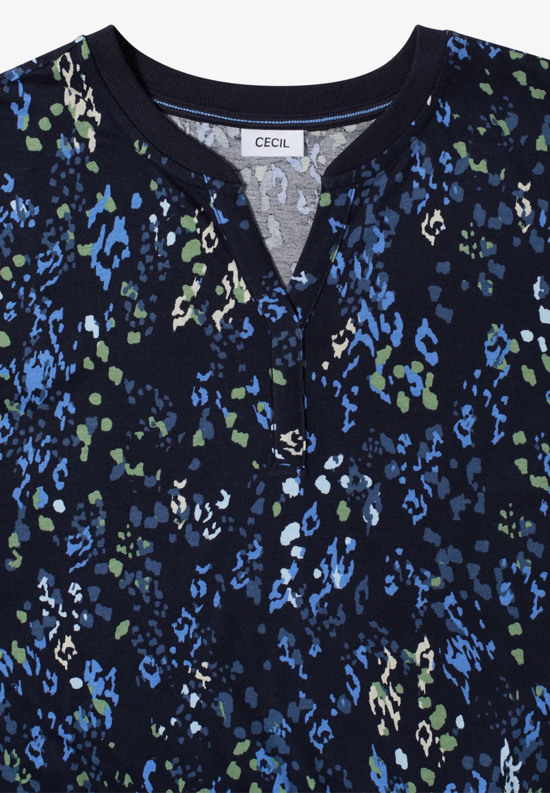 Cecil Minimal Print T-shirt In Urban Dark Blue