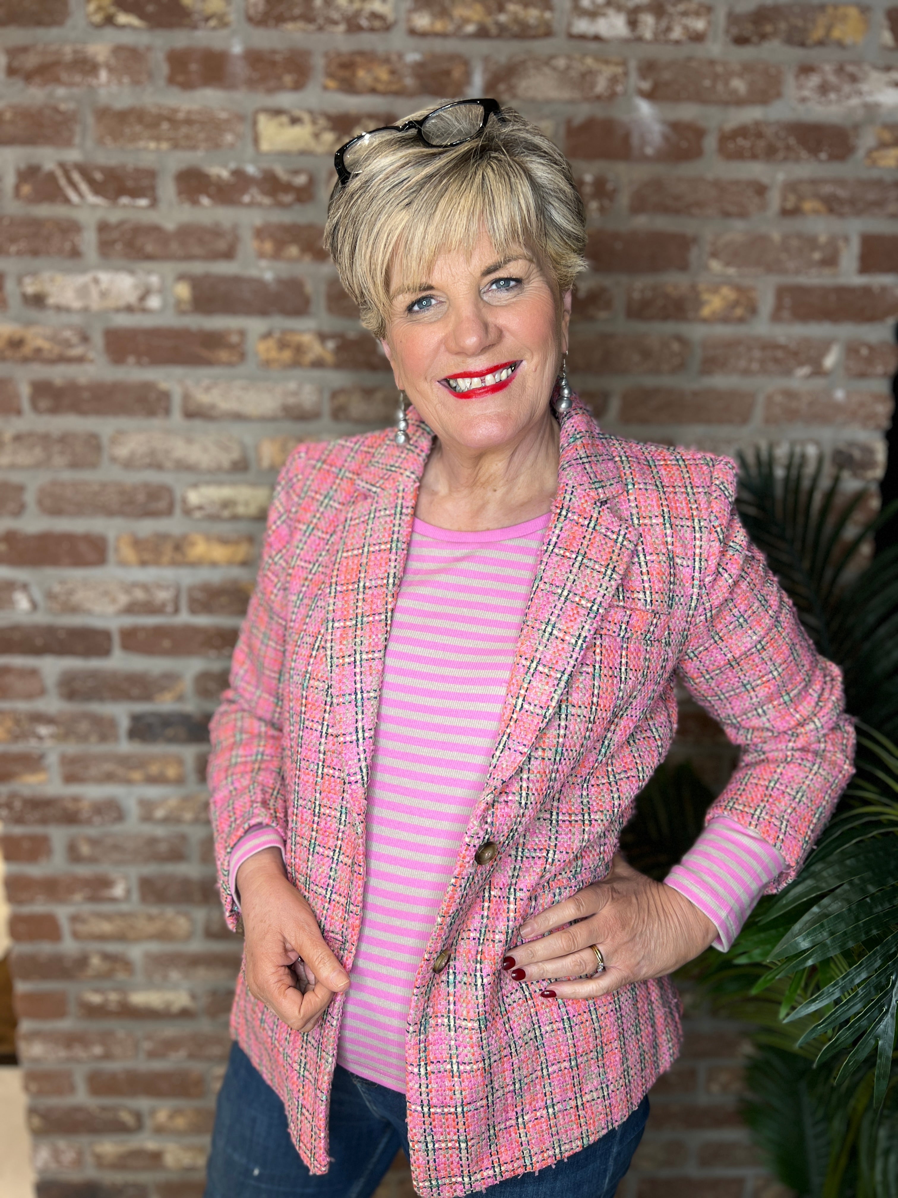 Nümph Nulindsey Blazer In Fuchsia Pink