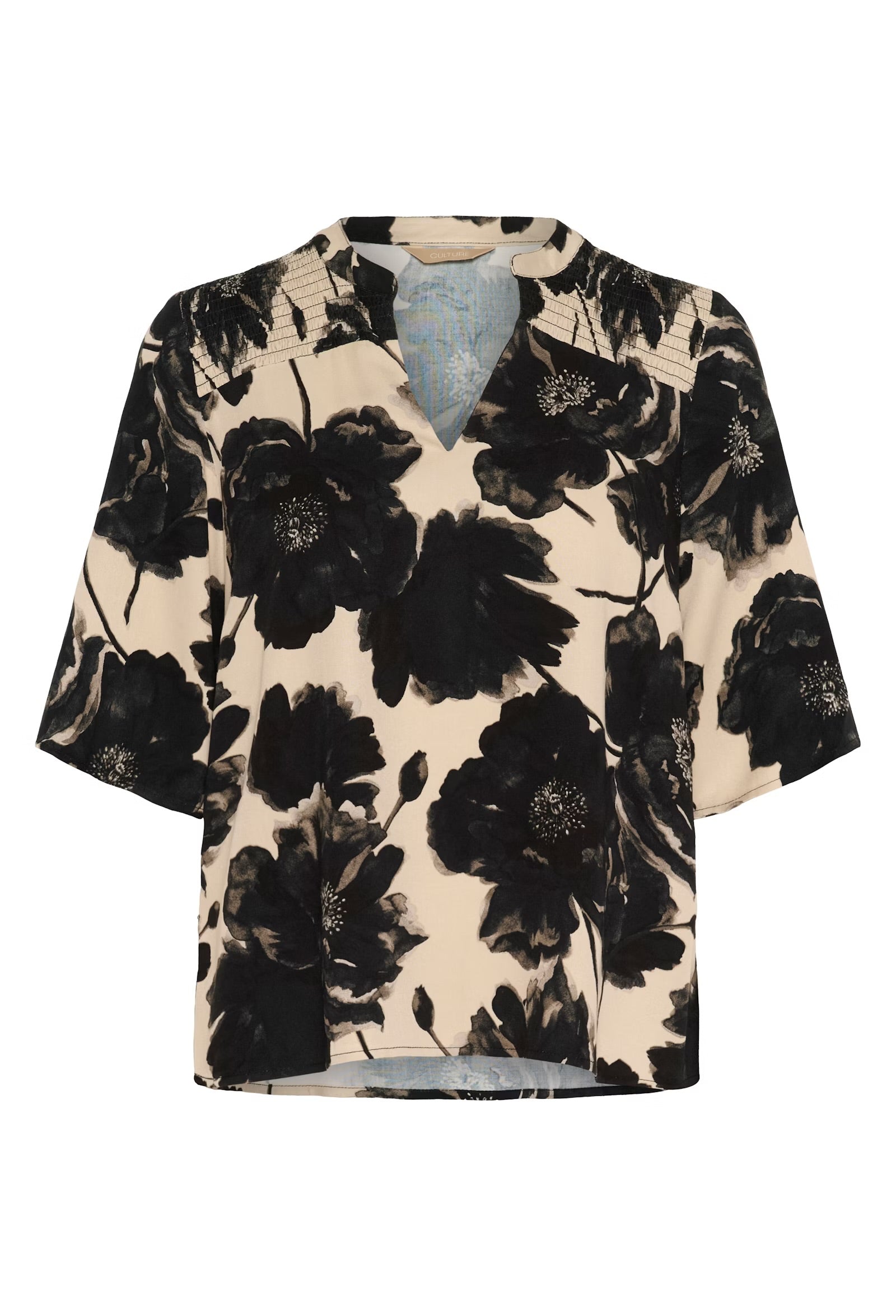 Culture Floral Blouse In Black & off white