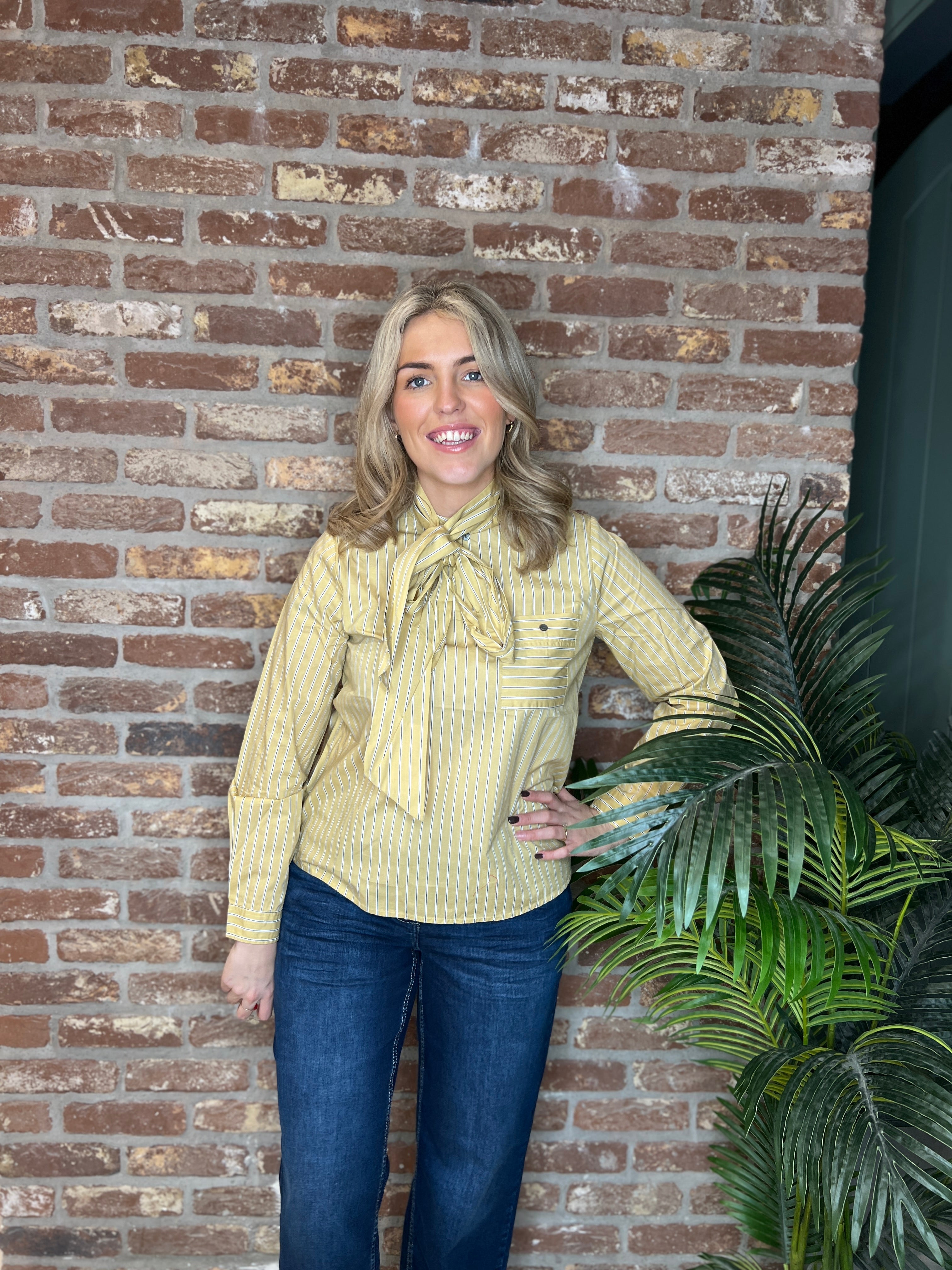 Saint Tropez Striped Blouse In Cocoon