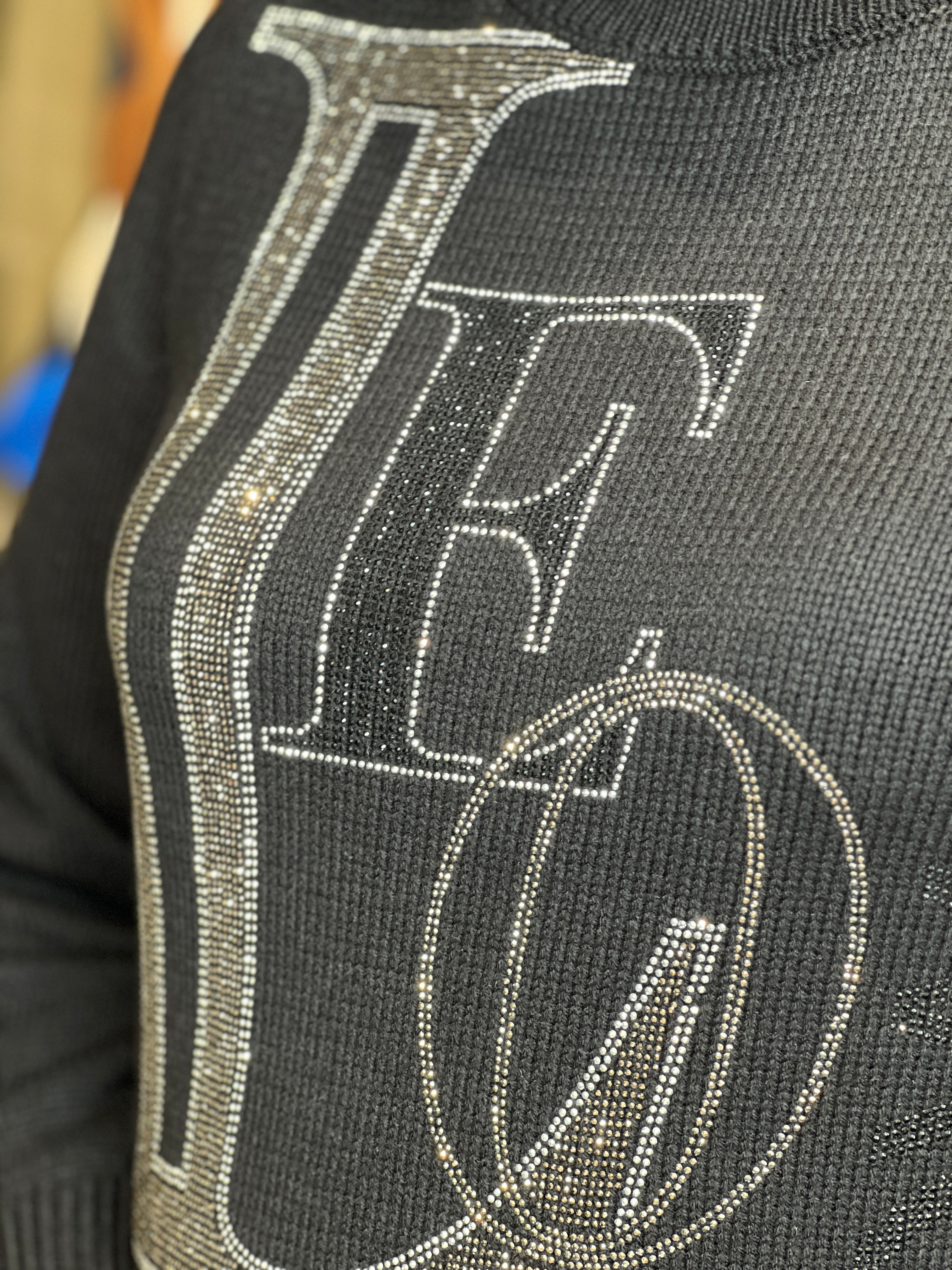 Monari Sweatshirt With Rhinestones In Black