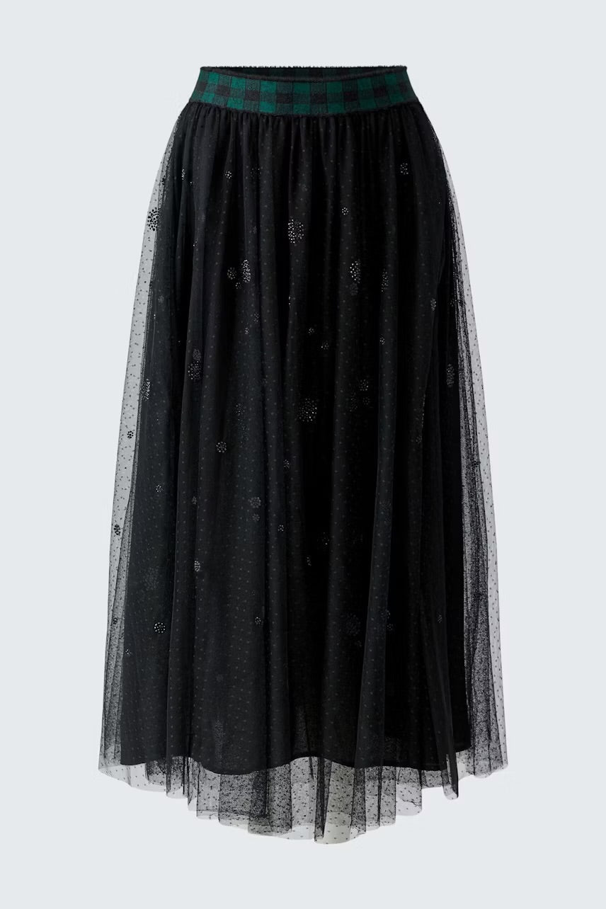 Double layered tulle skirt in black