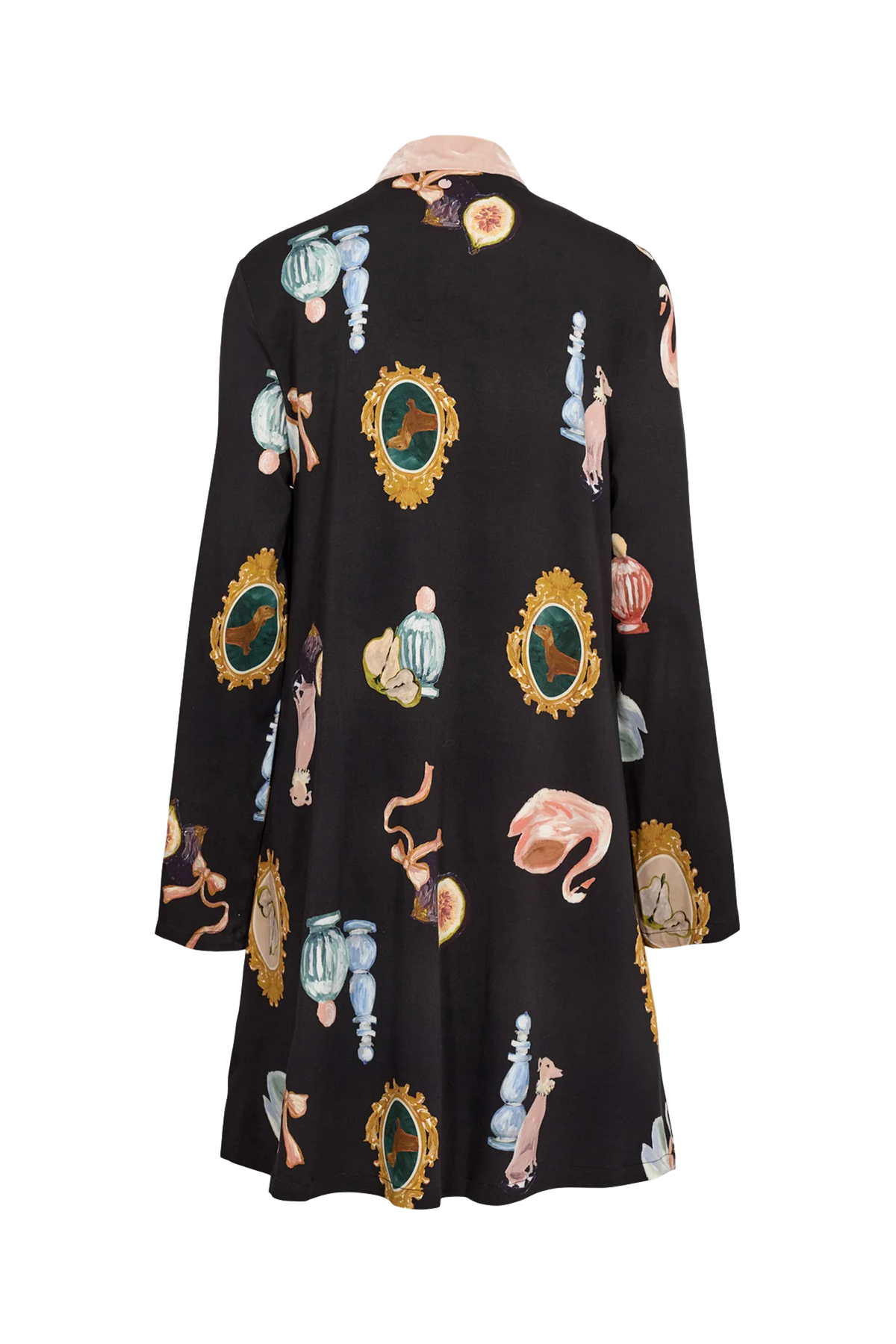 Nuofelia Short patterned dress in black