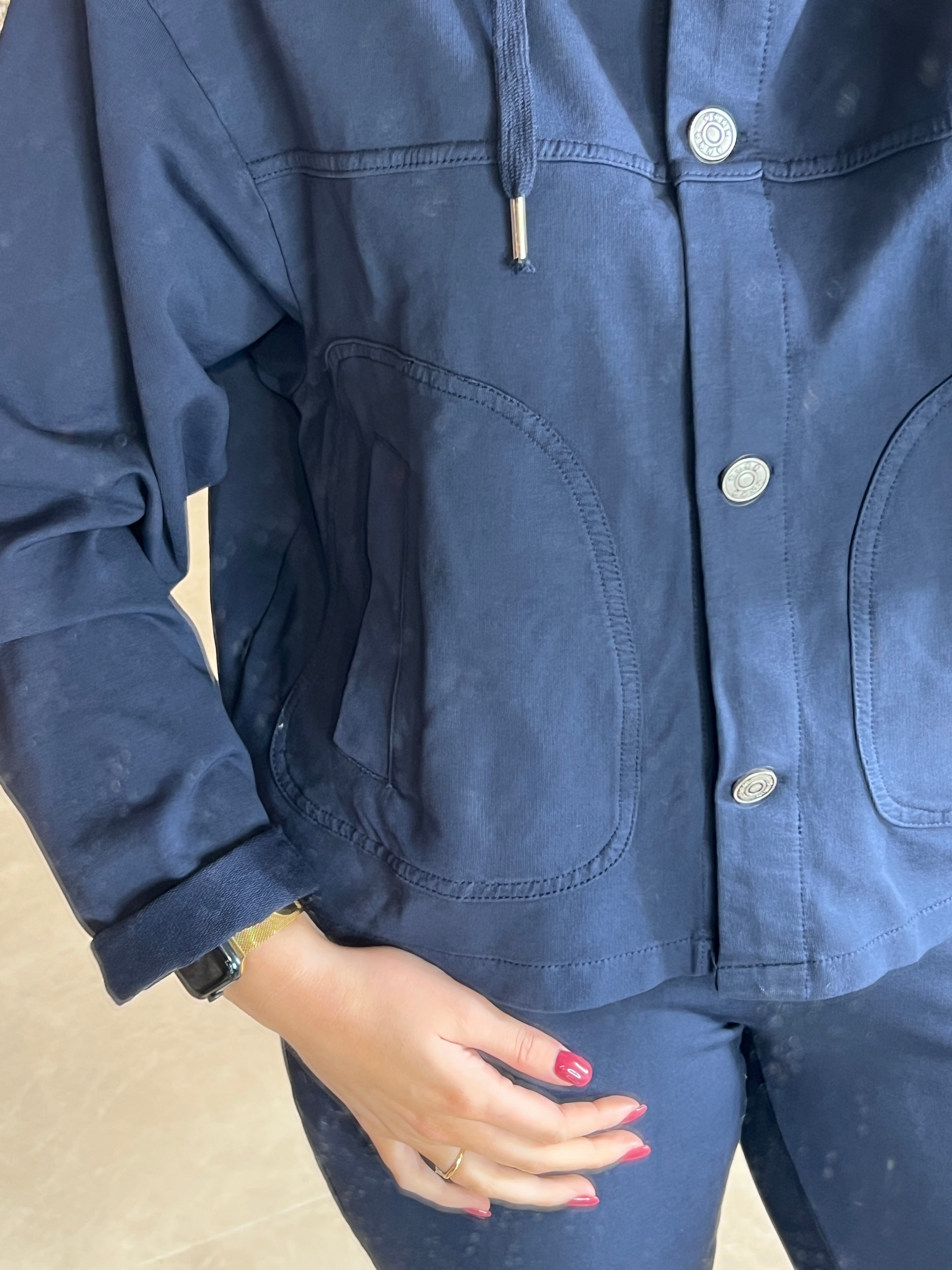 Deck By Decollage Hooded Jacket In Navy
