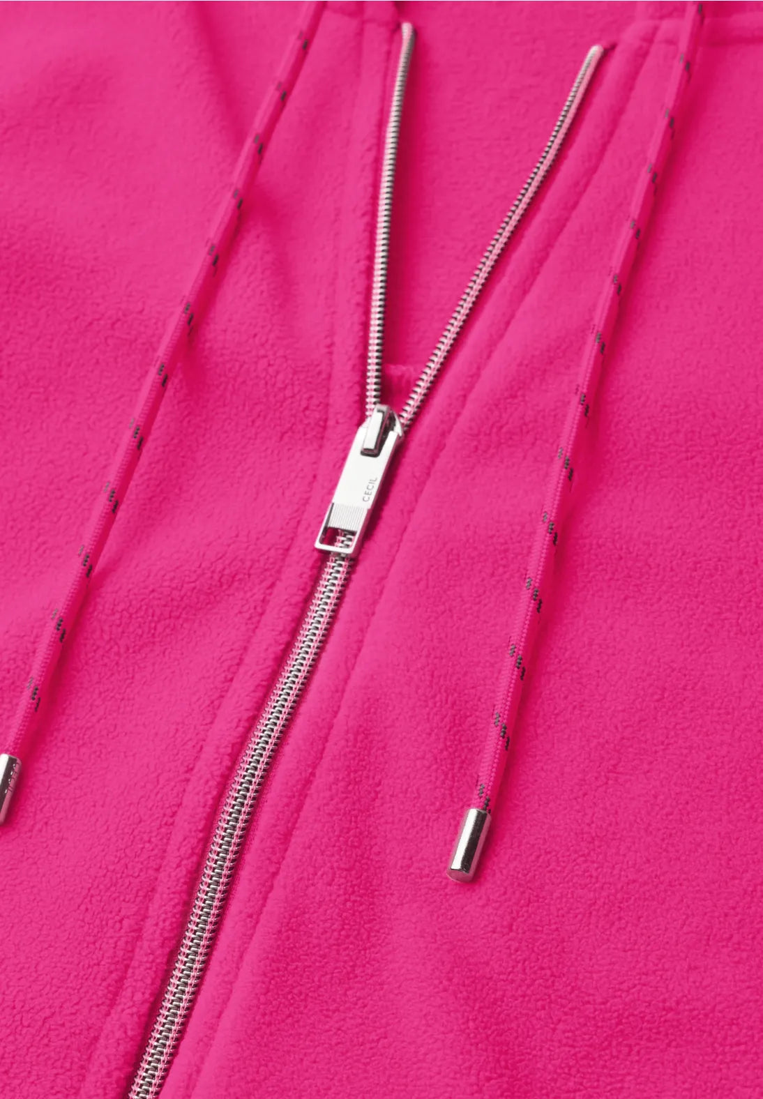 Fleece hooded jacket in pink flash