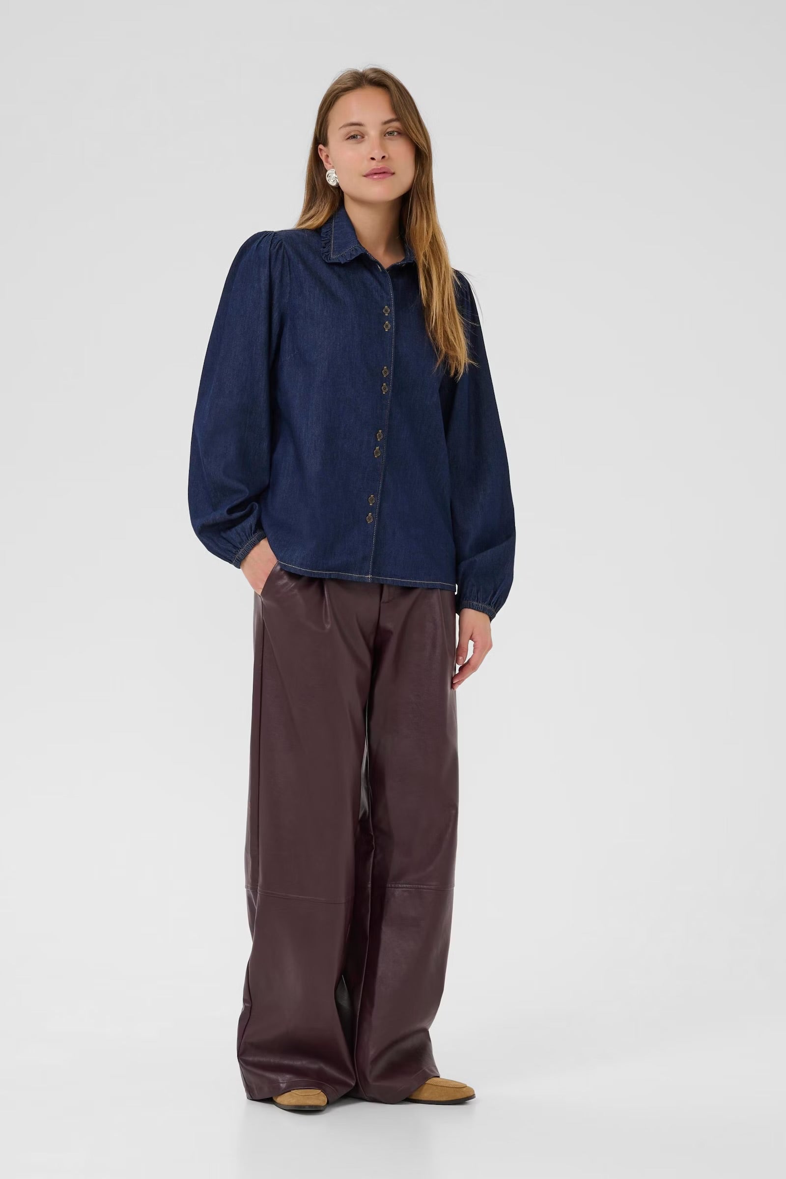 Culture Cuhilka Denim Shirt In Rinse Wash