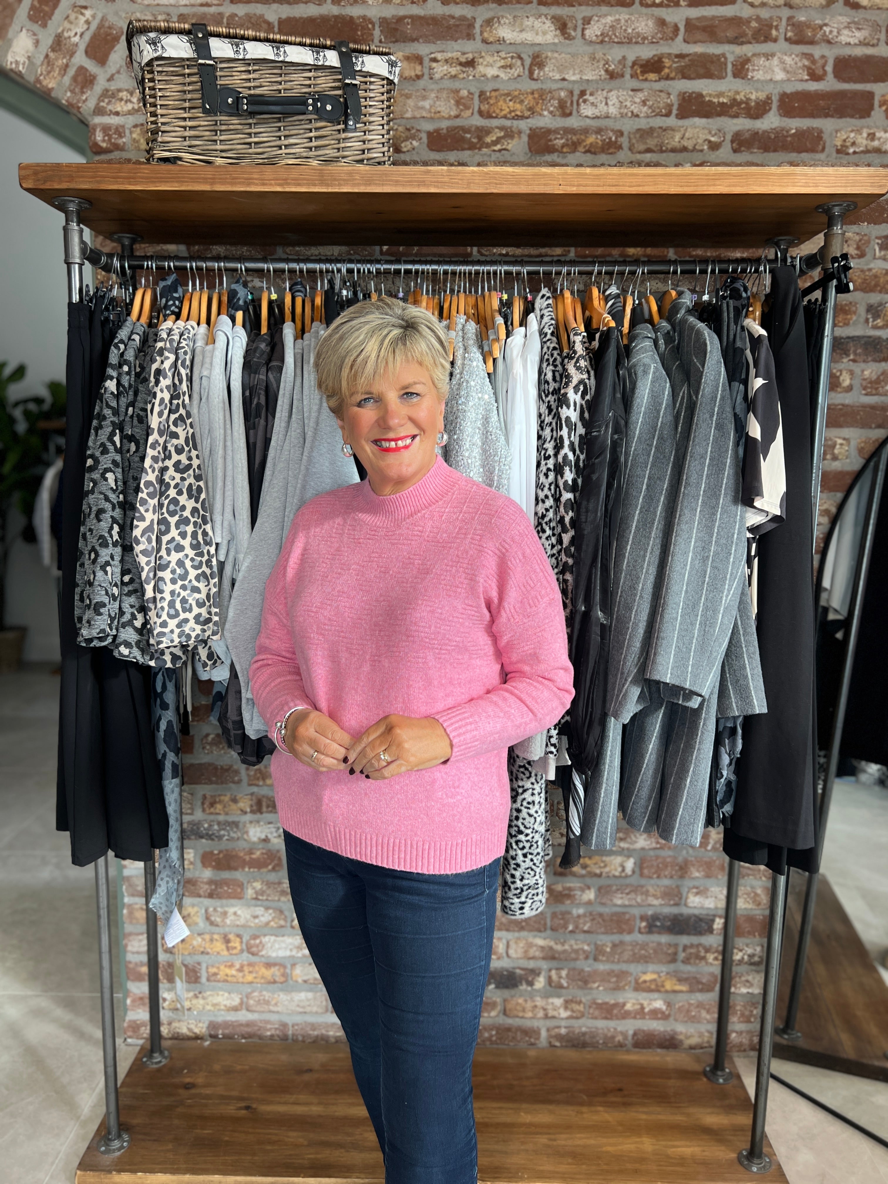 Cecil Cosy Jacquard Pullover In Dark Blossom