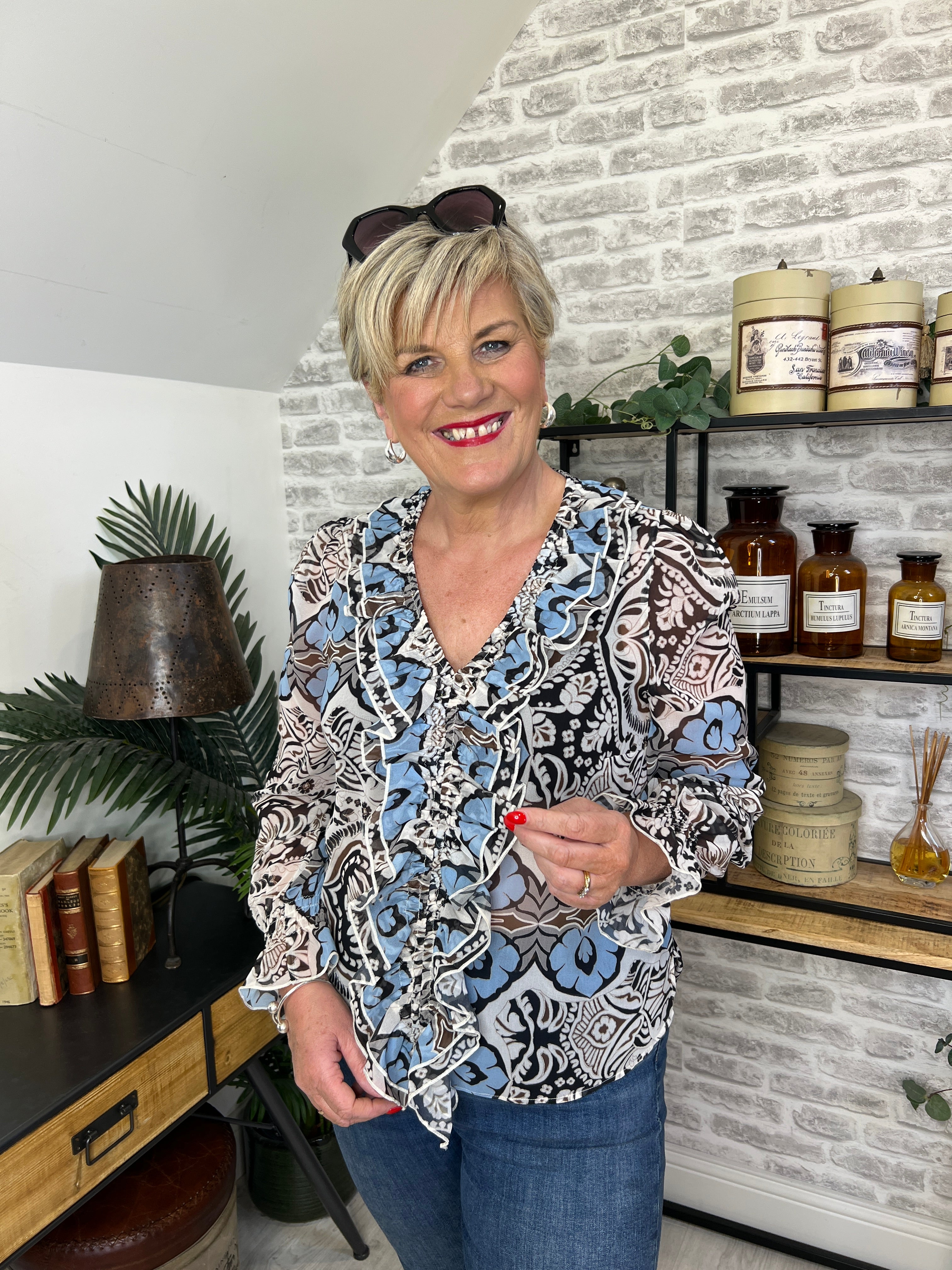 Monari Ornament Pattern Blouse In Multi