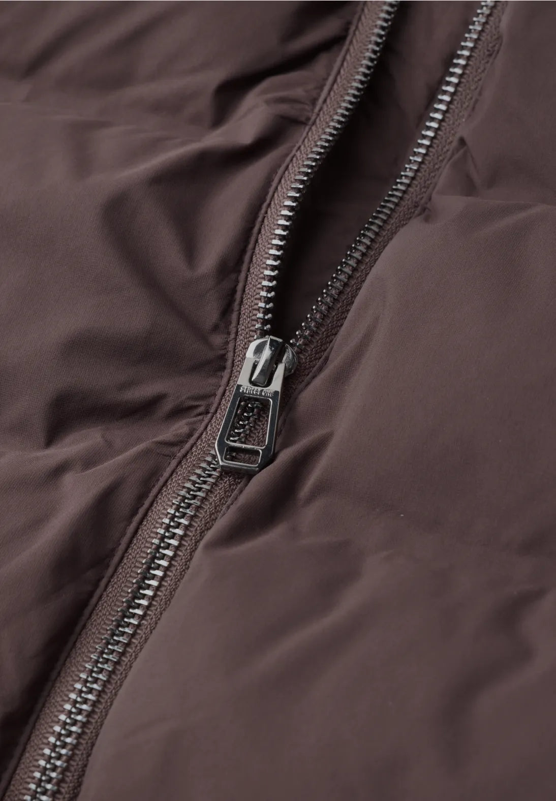Padded coat in plummy brown
