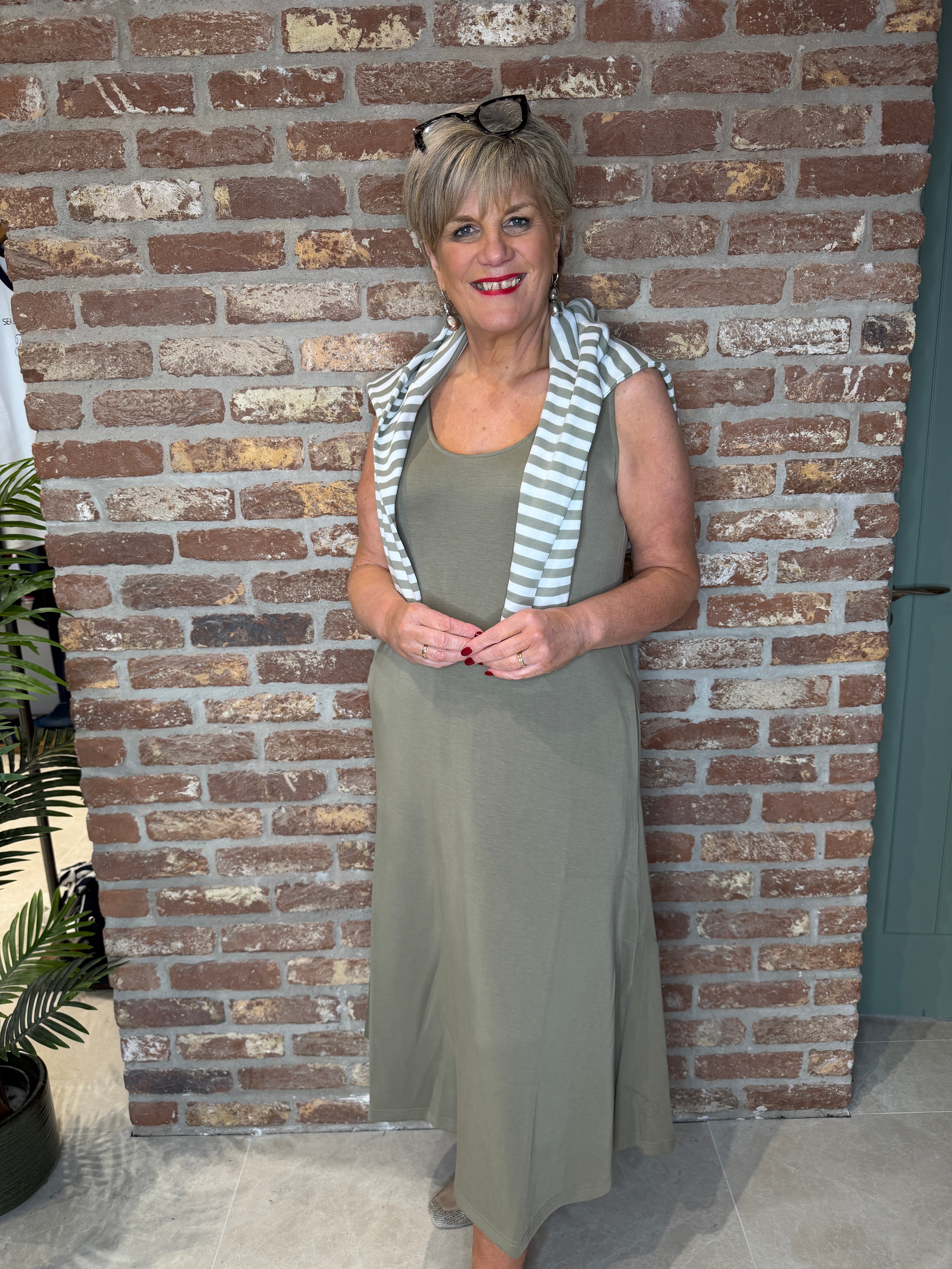 Oui Dress In Khaki