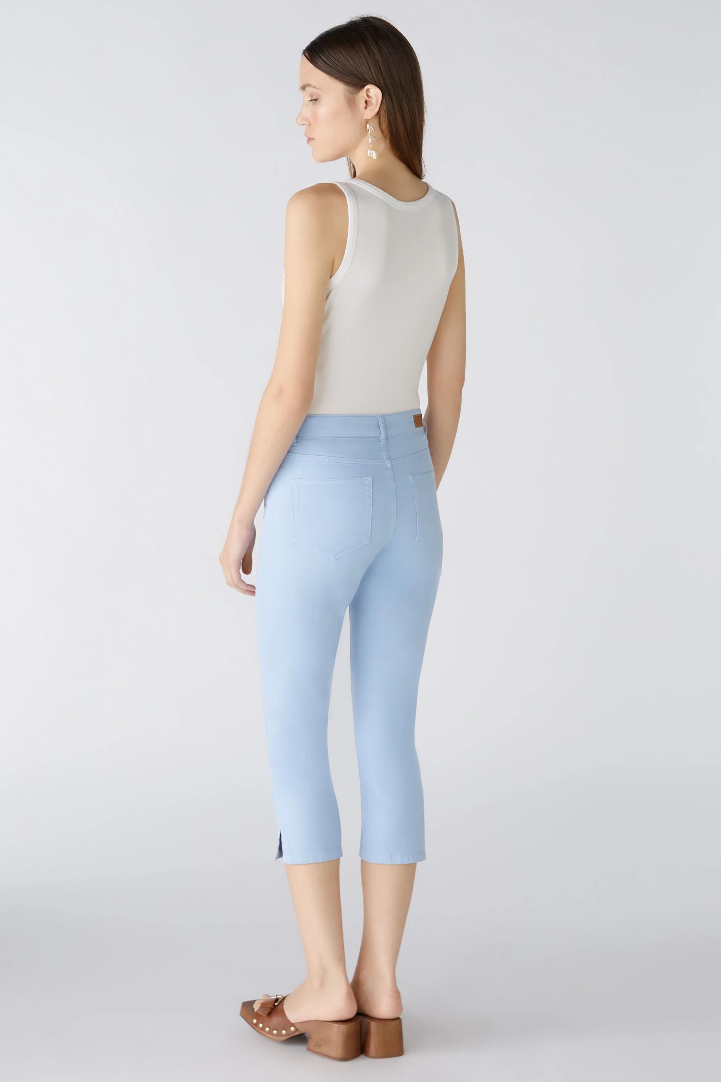 Oui Capri Cropped Jeggings In Light Blue