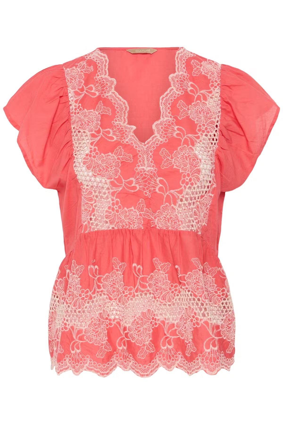 Culture Blouse with Lace In Sugar Coral