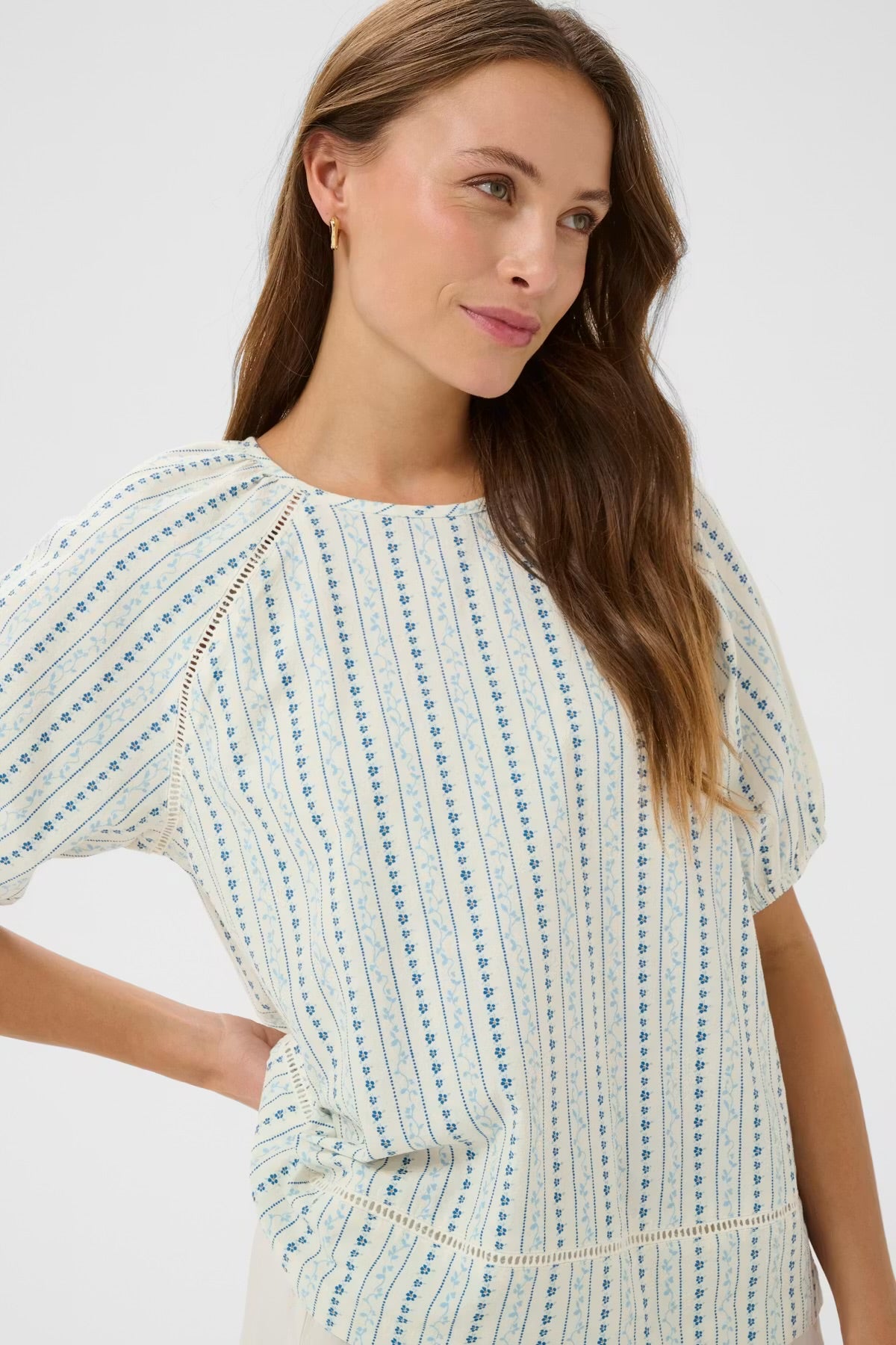 Saint Tropez Floral blouse in white multi