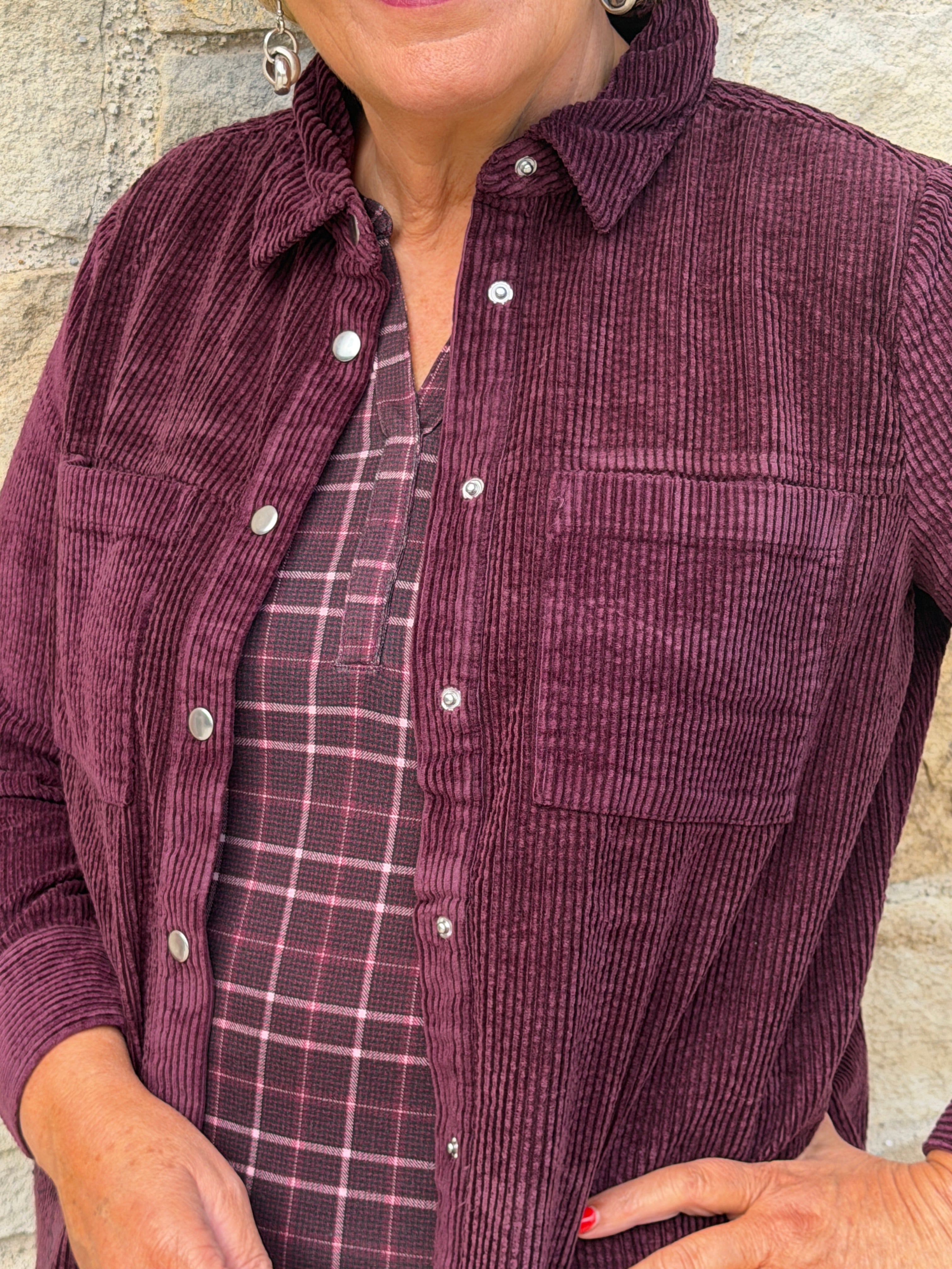 Street One Corduroy Jacket In Rustic Rouge