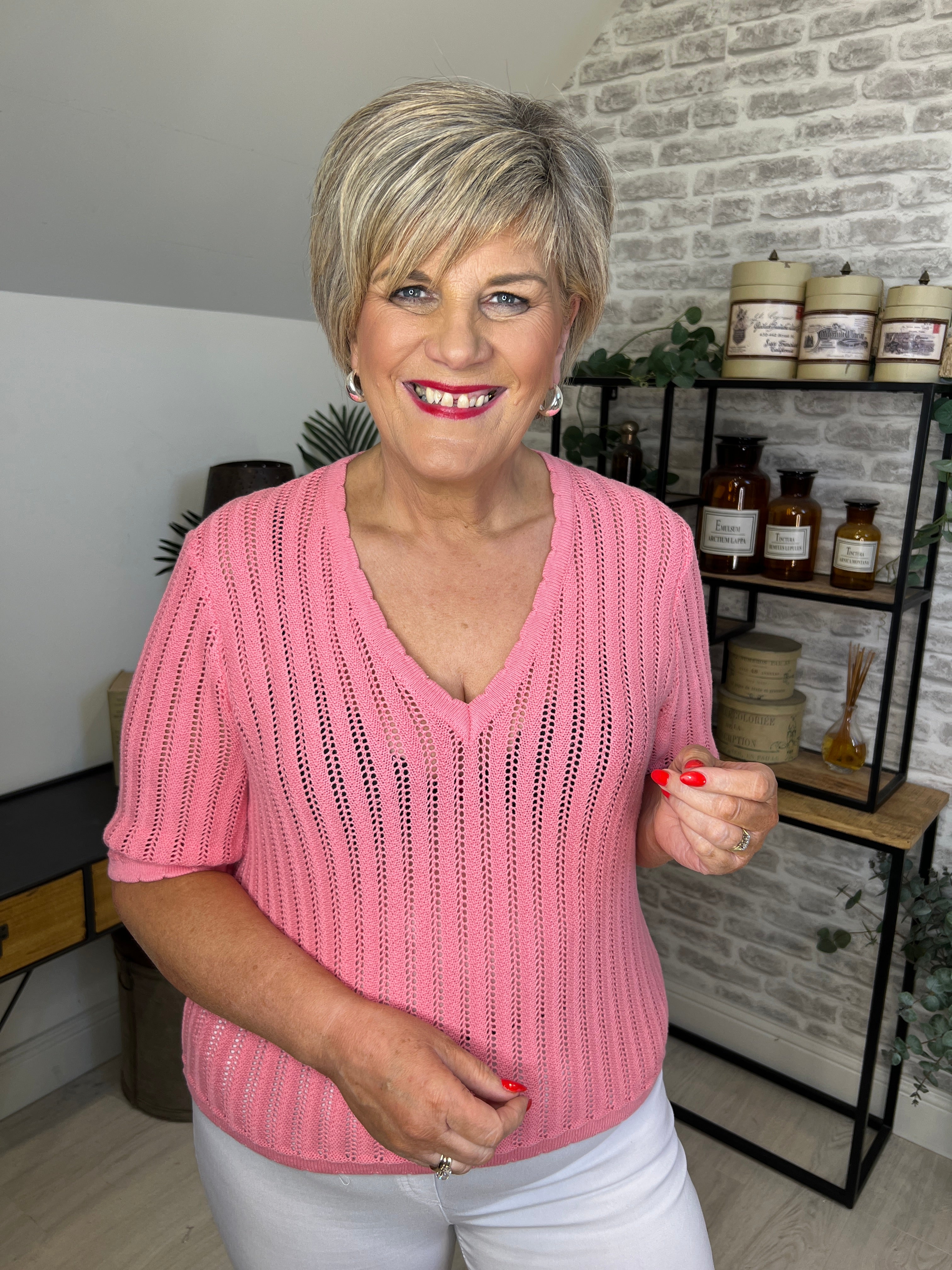 Nümph Nupoelle Pullover In Flamingo Pink