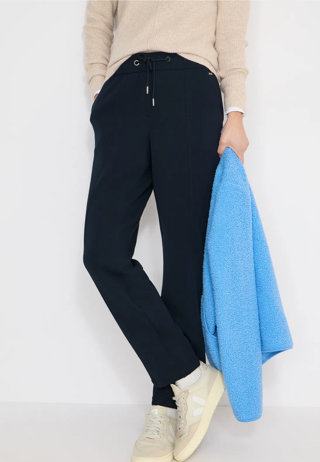 Cecil Tracey Silk Trousers In Universal Blue