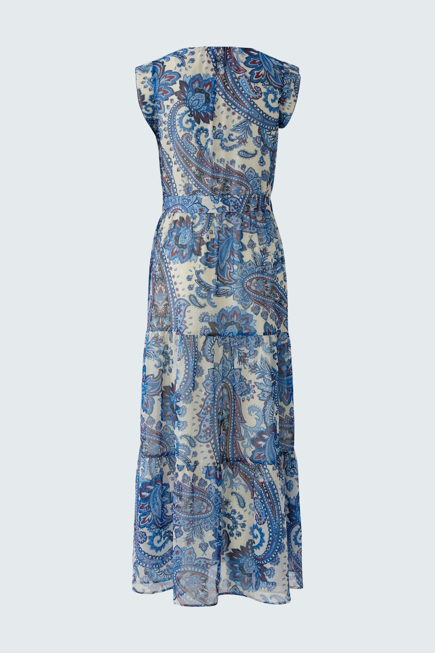 Oui Maxi Dress In Off White & Blue
