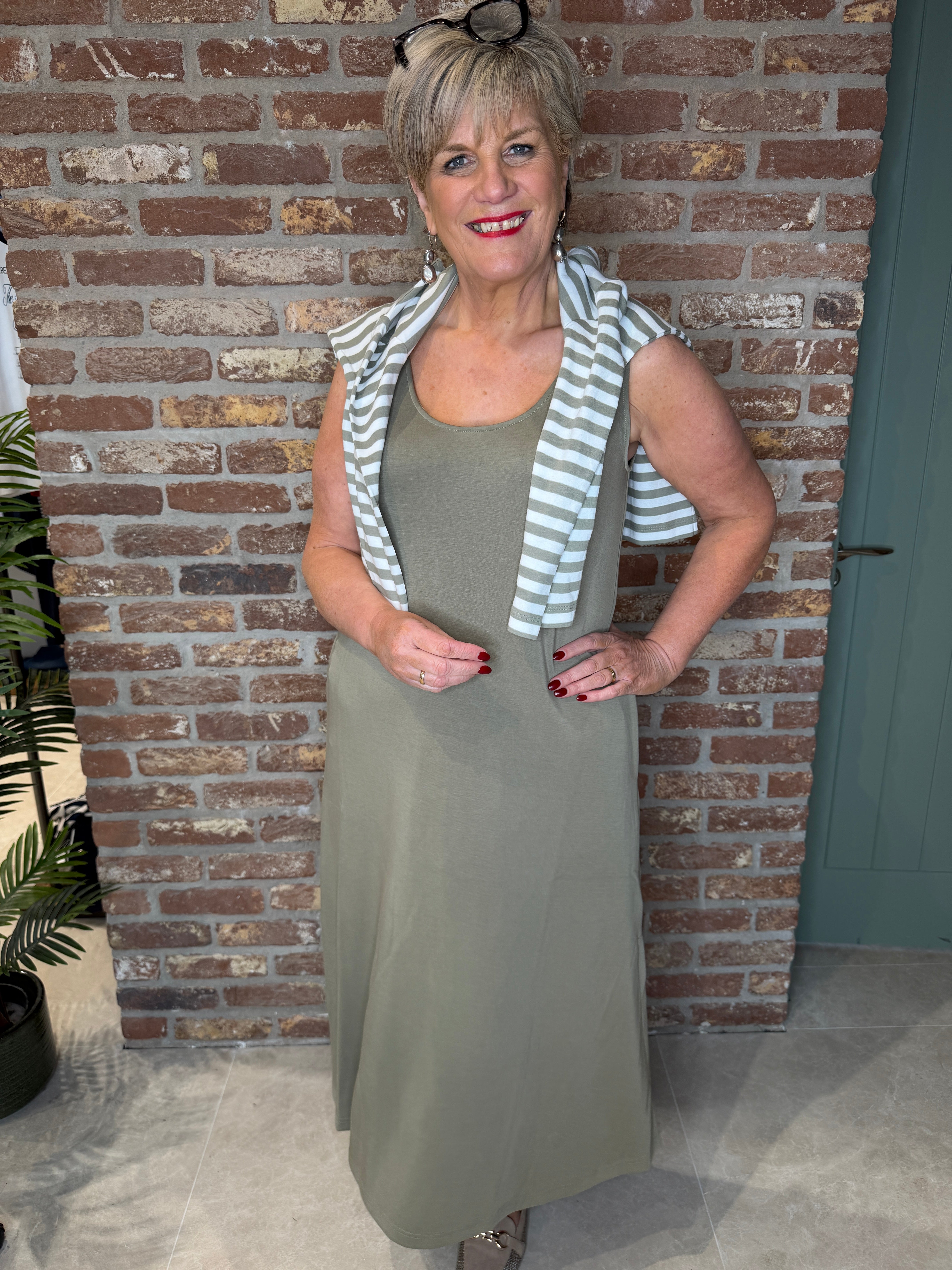 Oui Dress In Khaki