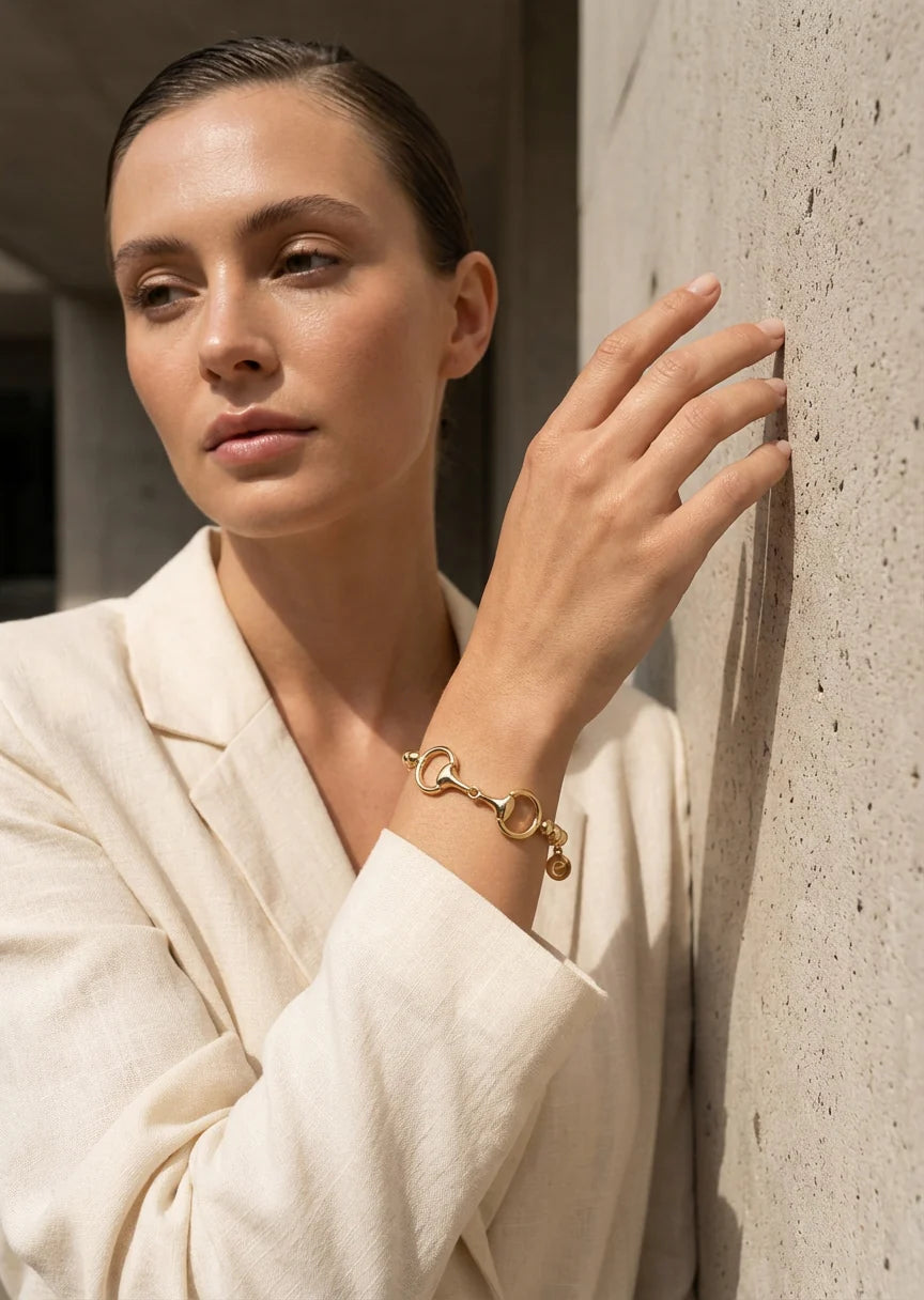 Envy Beaded Bracelet With Design in Gold