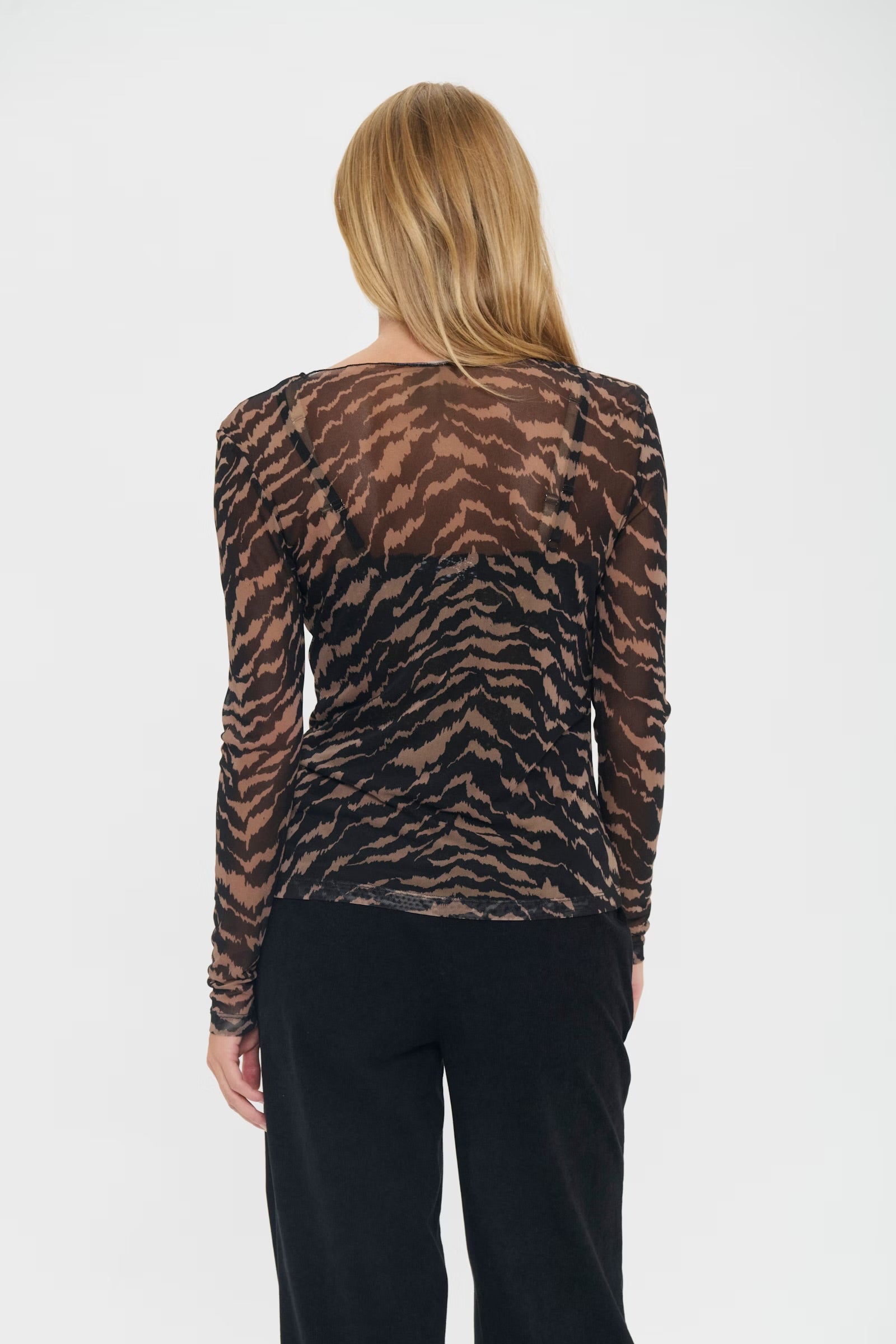 Saint Tropez Mesh Top In Black Multi