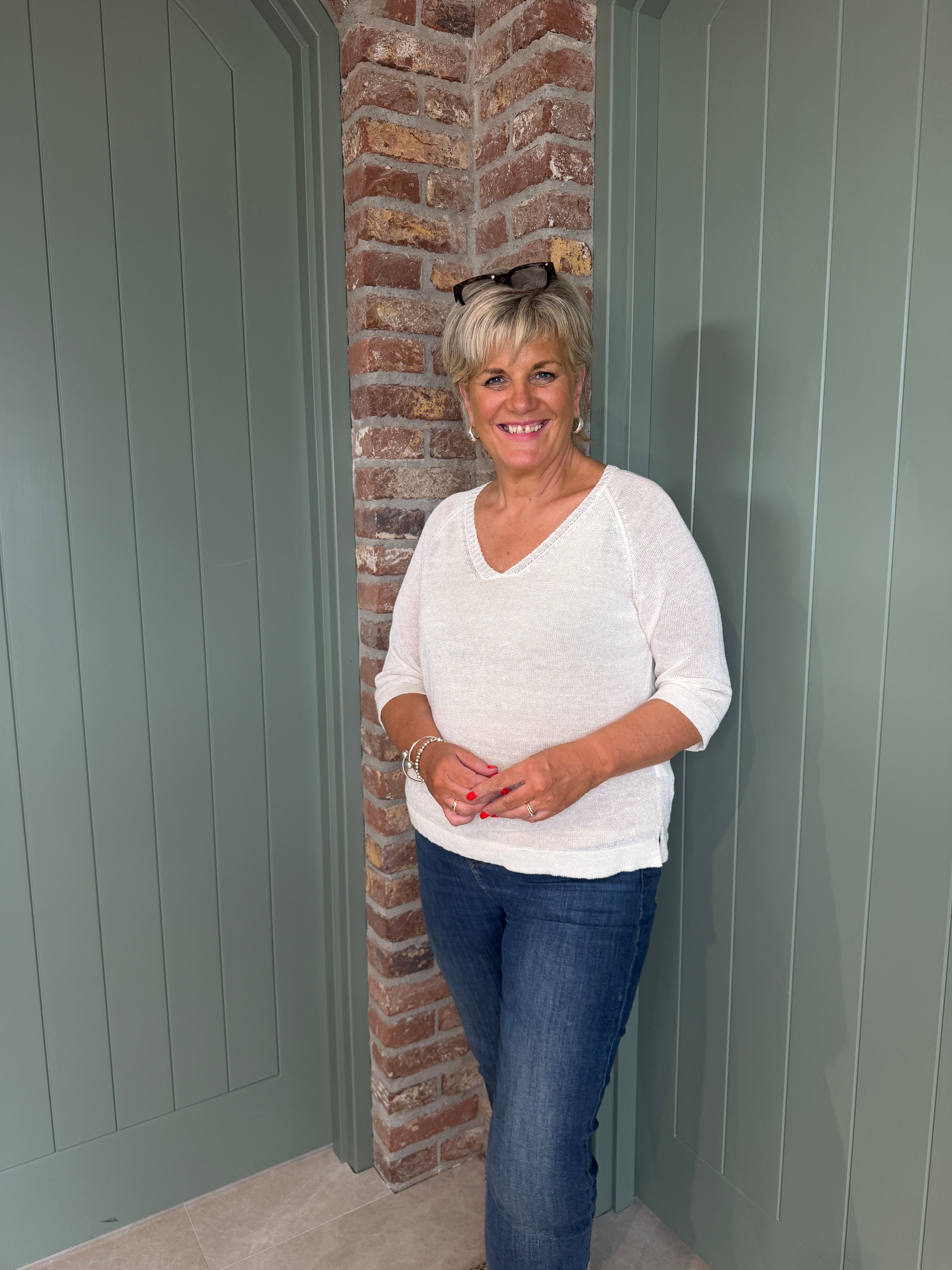 Milano Italy Fine Jumper In Cream