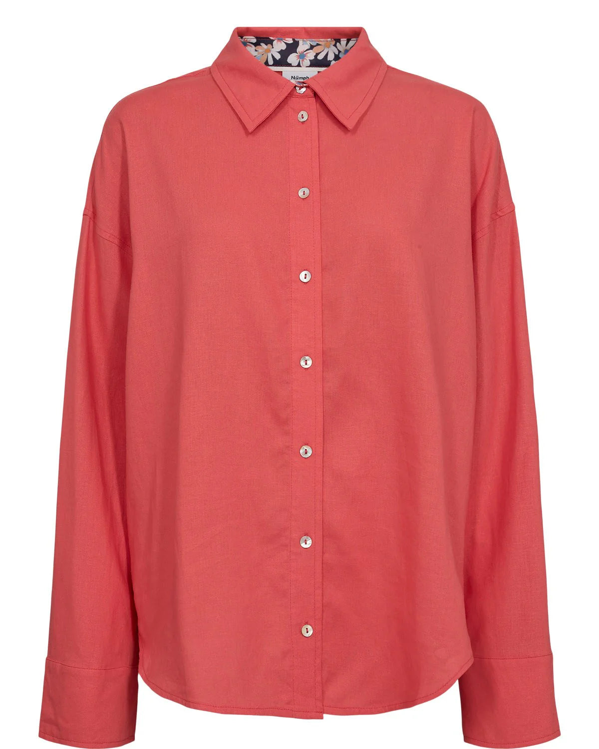 Nümph shirt with floral collar in Cayenne
