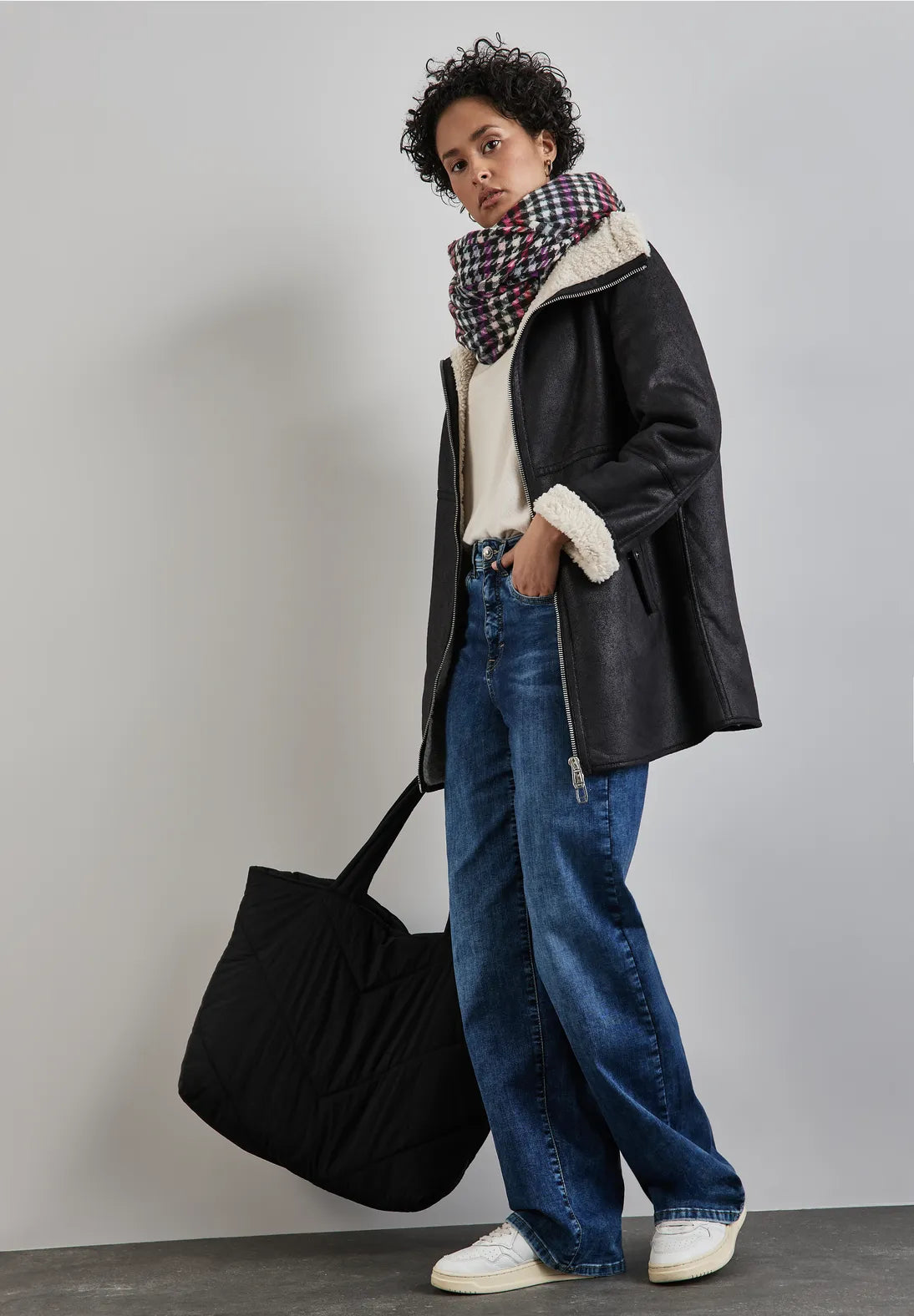 Street One Houndstooth Scarf In Multicoloured