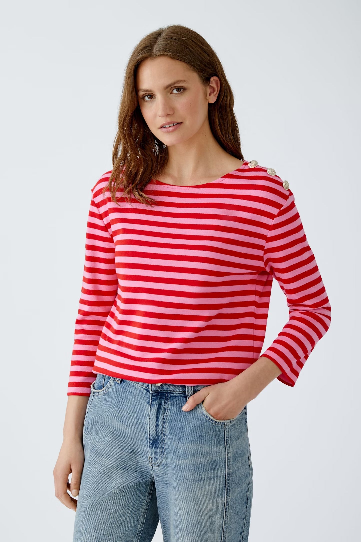 Oui Sunala Top In Red Rose