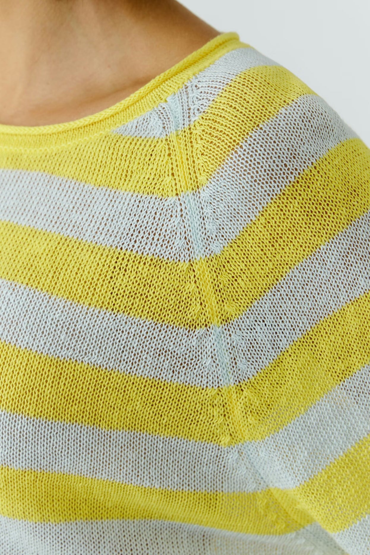 Oui Striped Pullover yellow multi