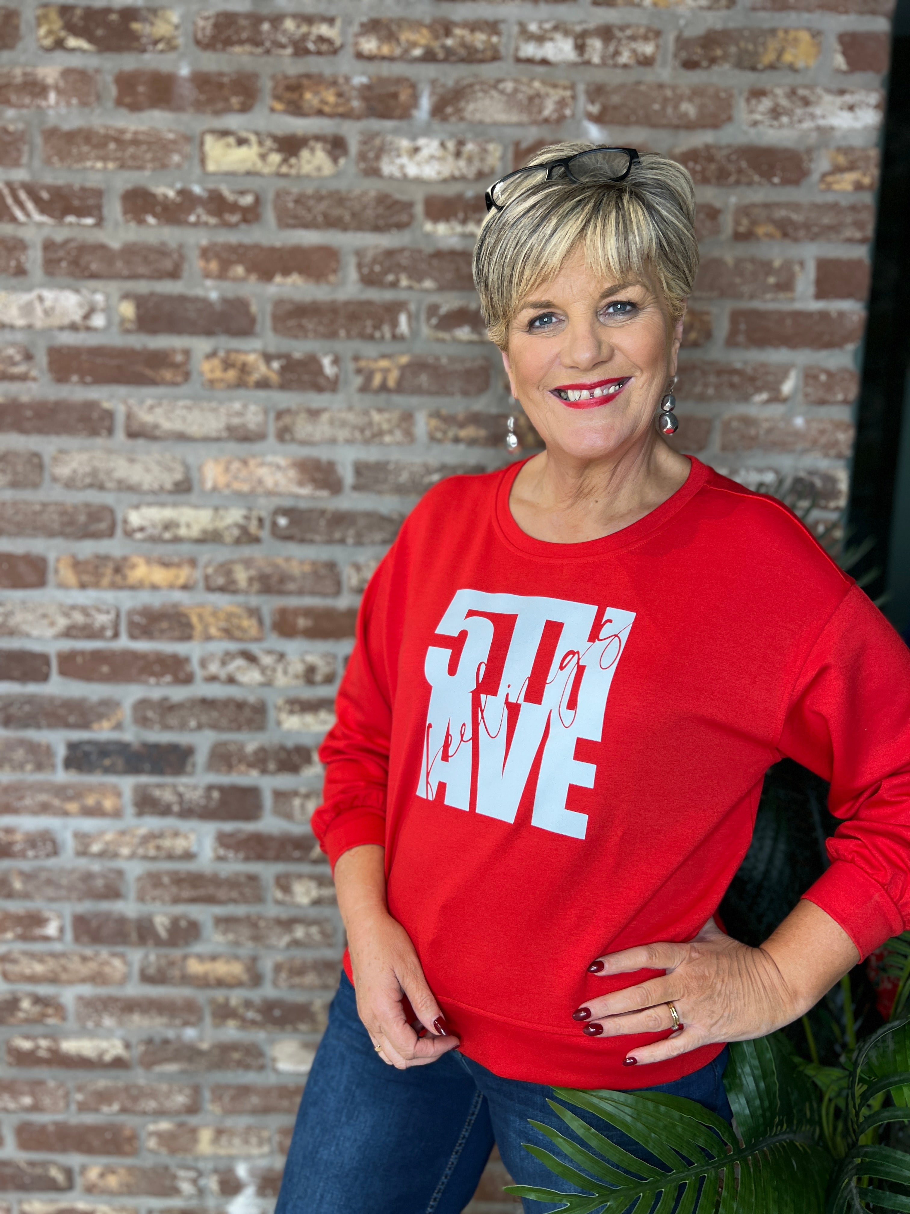 Monari Graphic Sweatshirt In Chilli Pepper