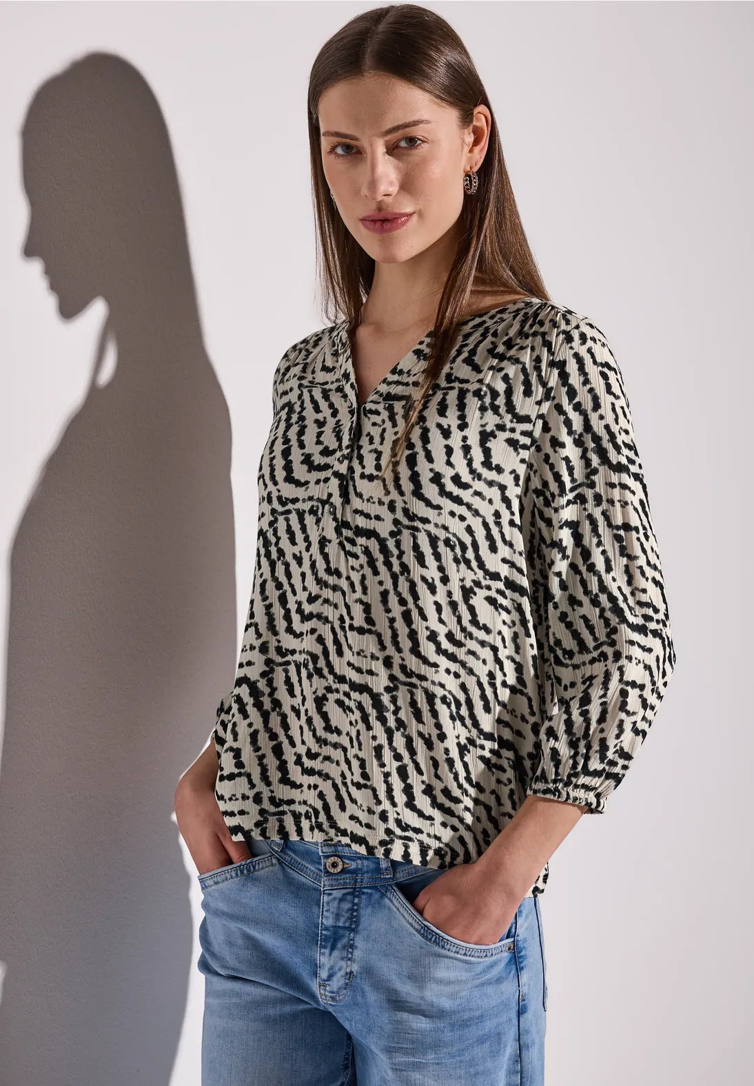 Street One Patterned Blouse In Moonstone