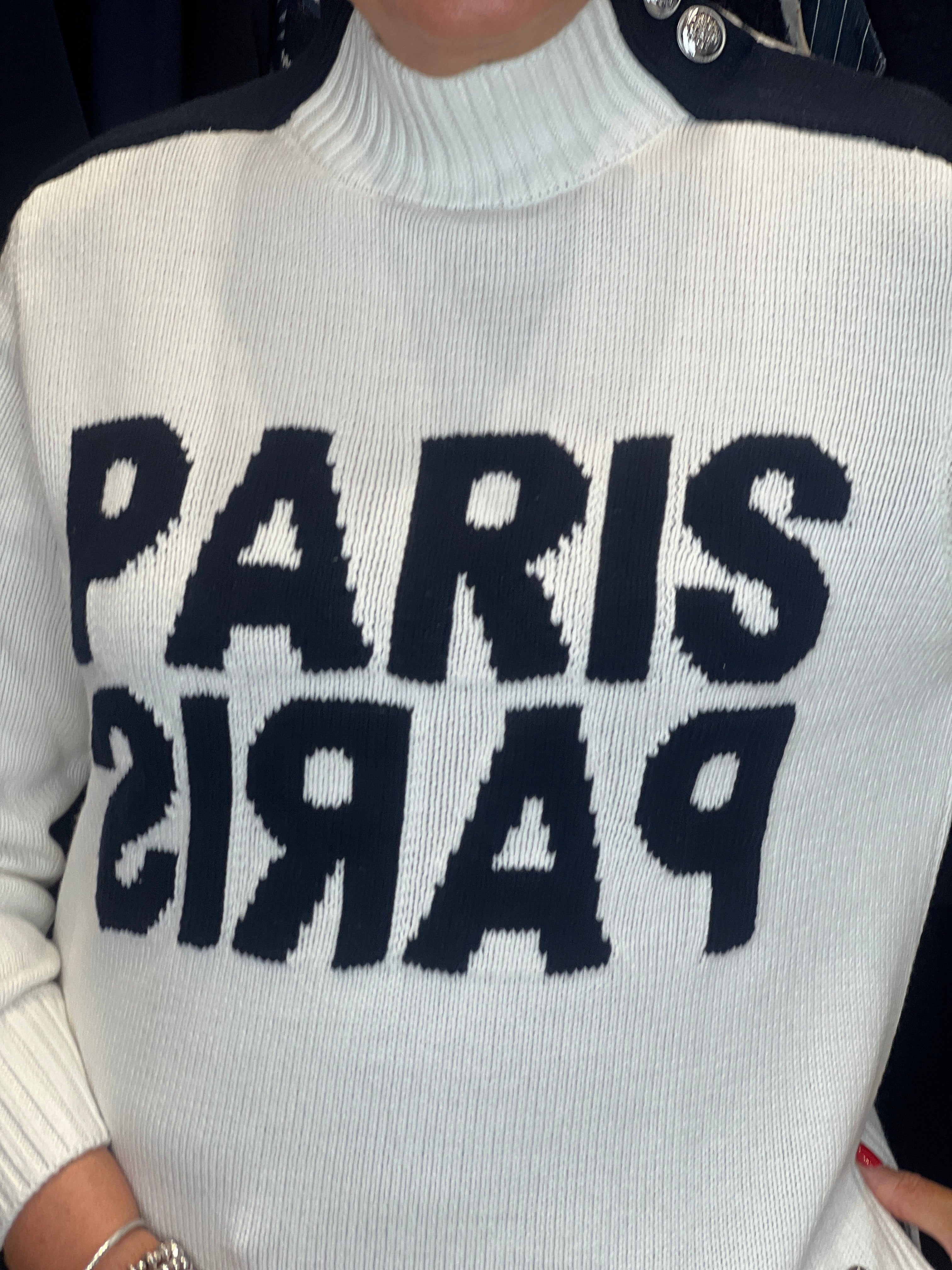 Monari Pullover With Writting In Off White