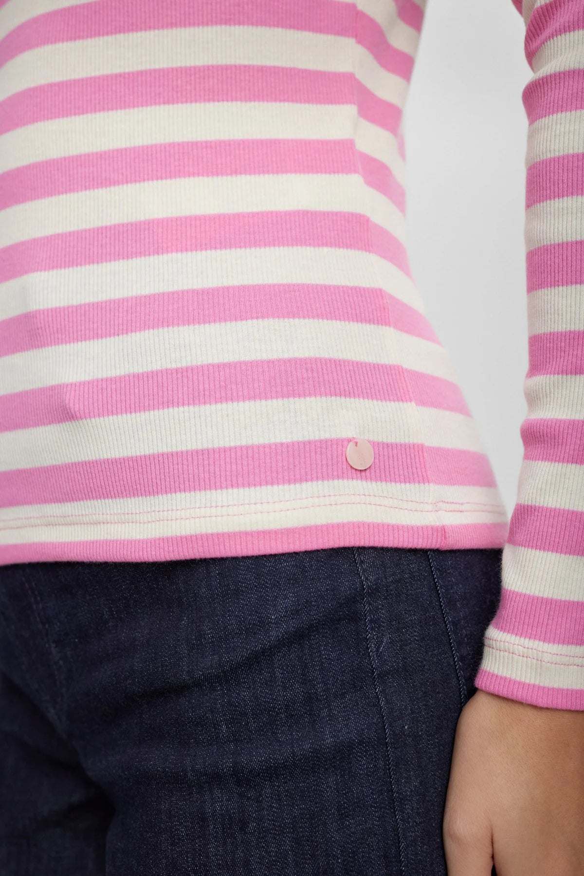 Nümph Numixie Striped Top In Pink Carnation