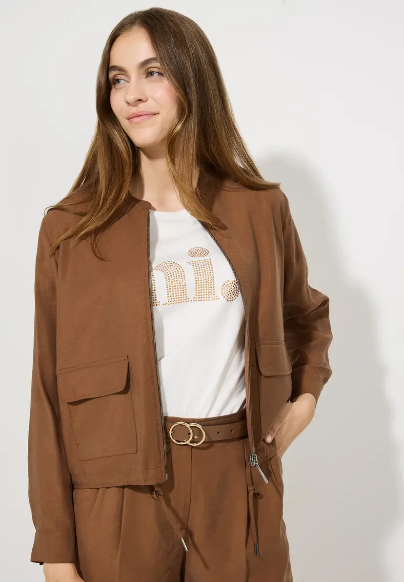 More & More Modal Jacket In Sweet Toffee