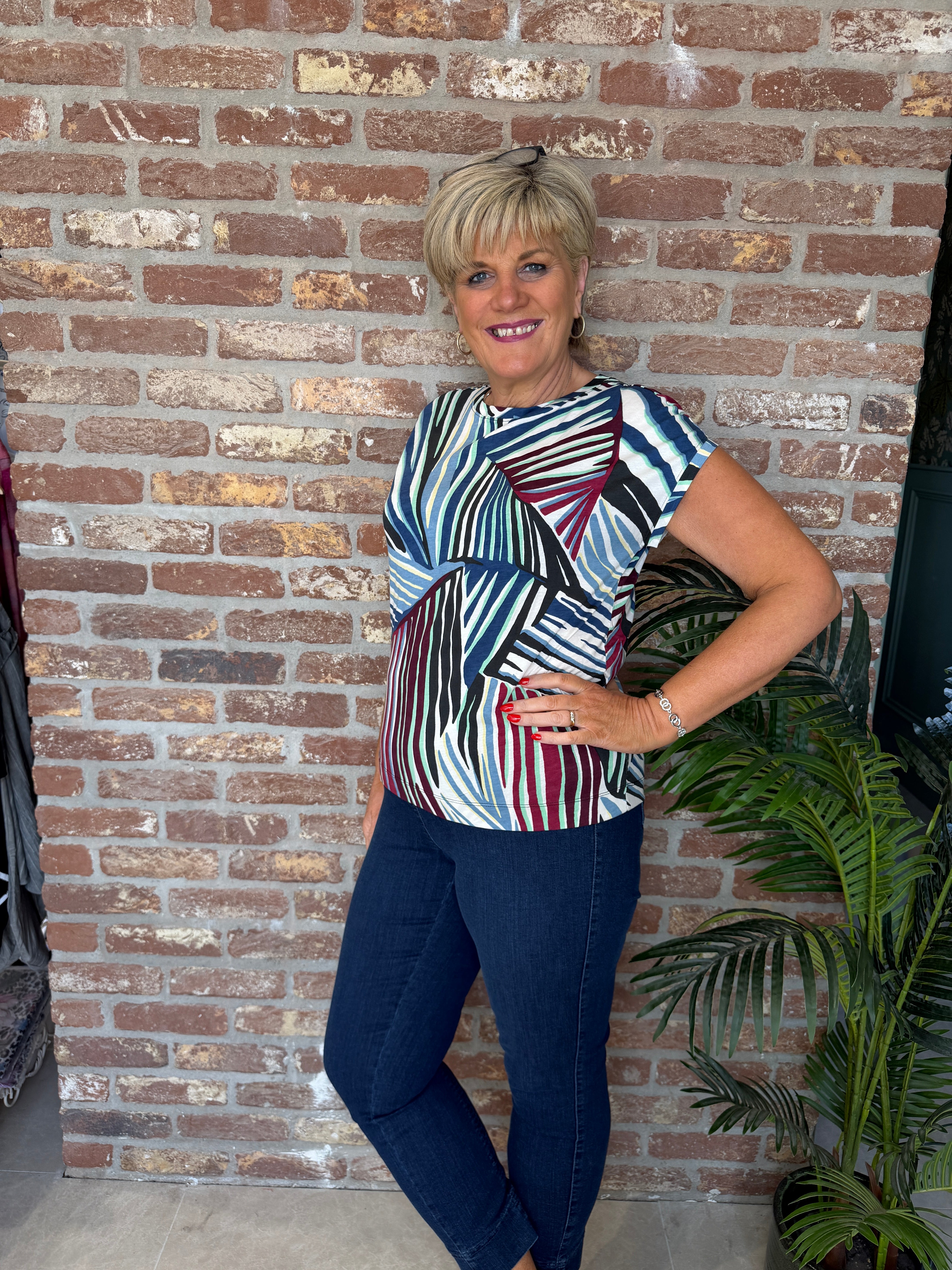Cecil Multi T-shirt in Palm Breeze Green
