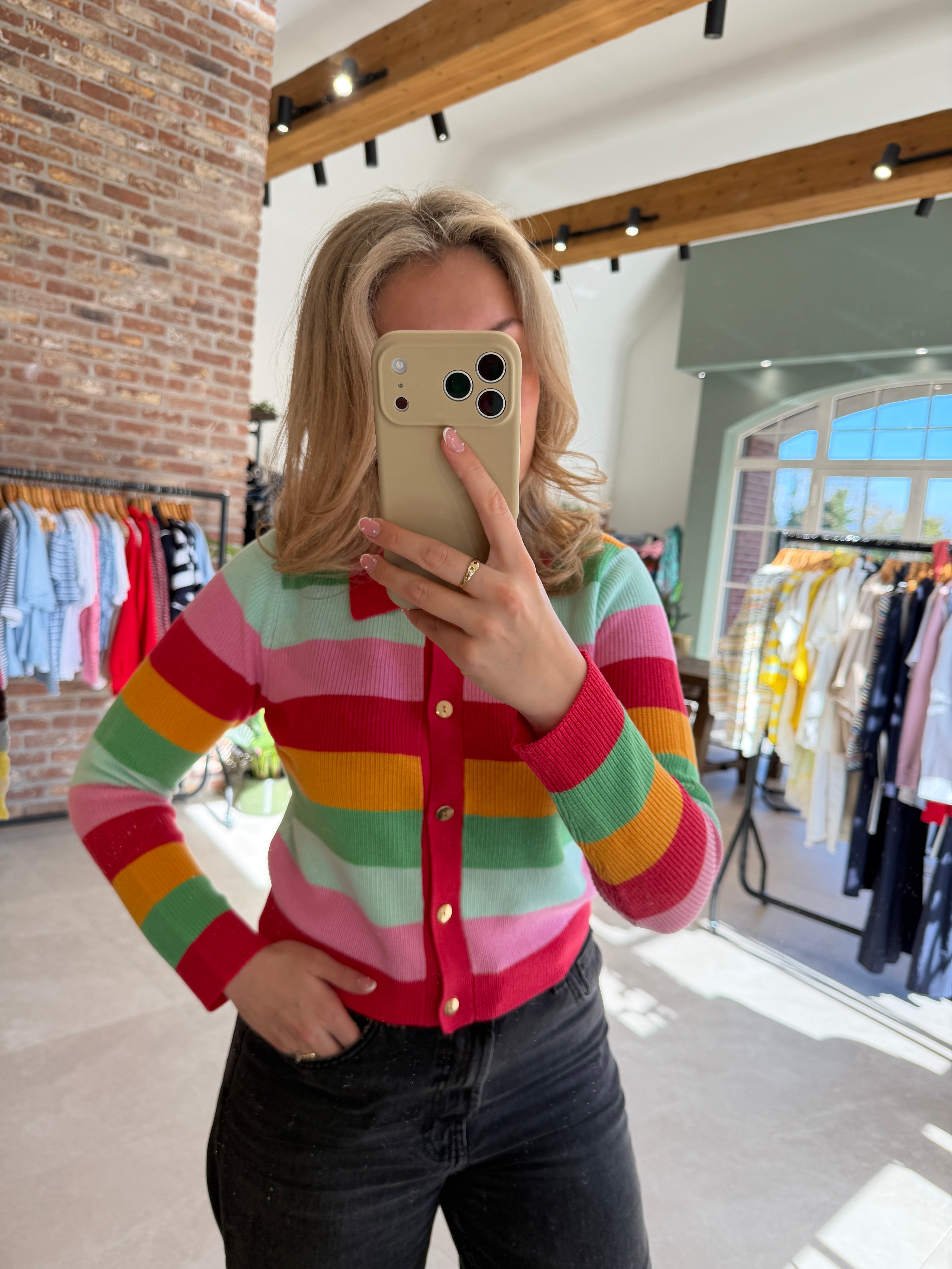 Nümph Ribbed Cardigan In Marigold