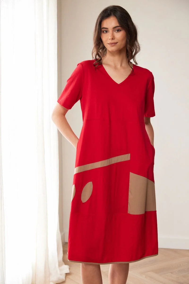 Peruzzi oval cut out Dress In Red