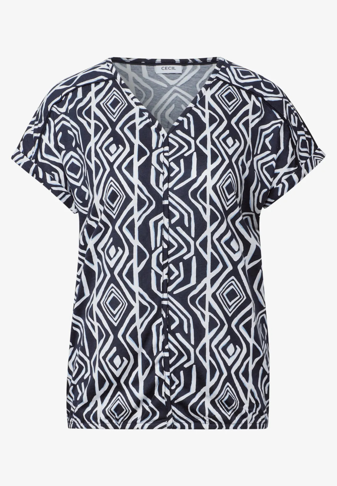 Cecil Giraffe Print Top In Universal Blue