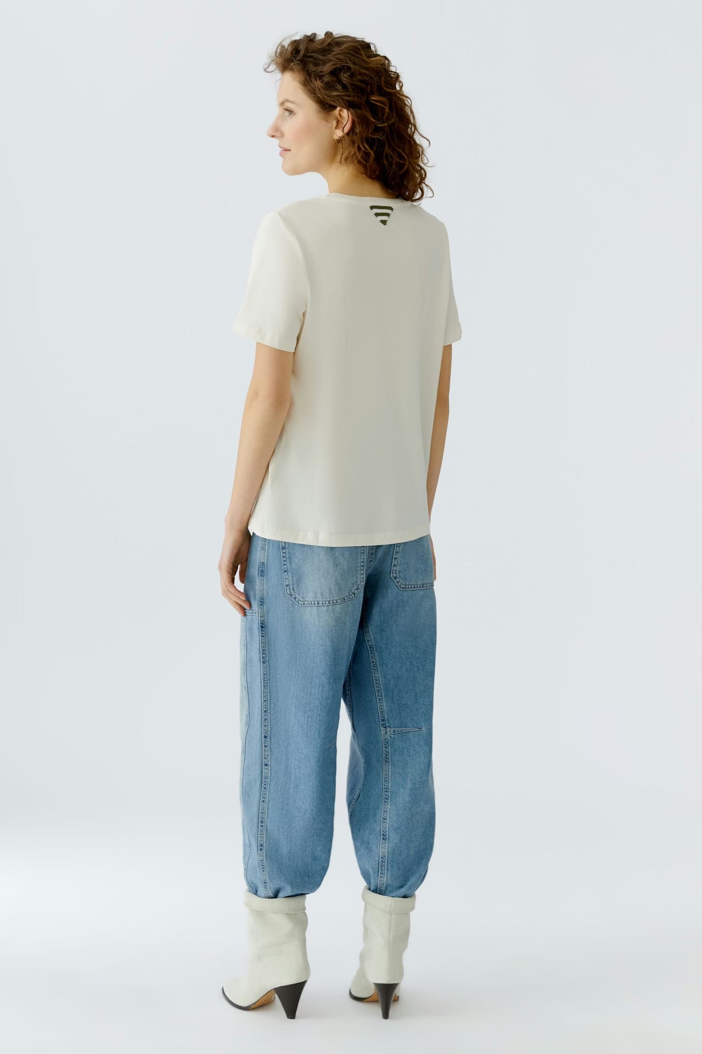 Oui Bloom T-shirt In Gardenia