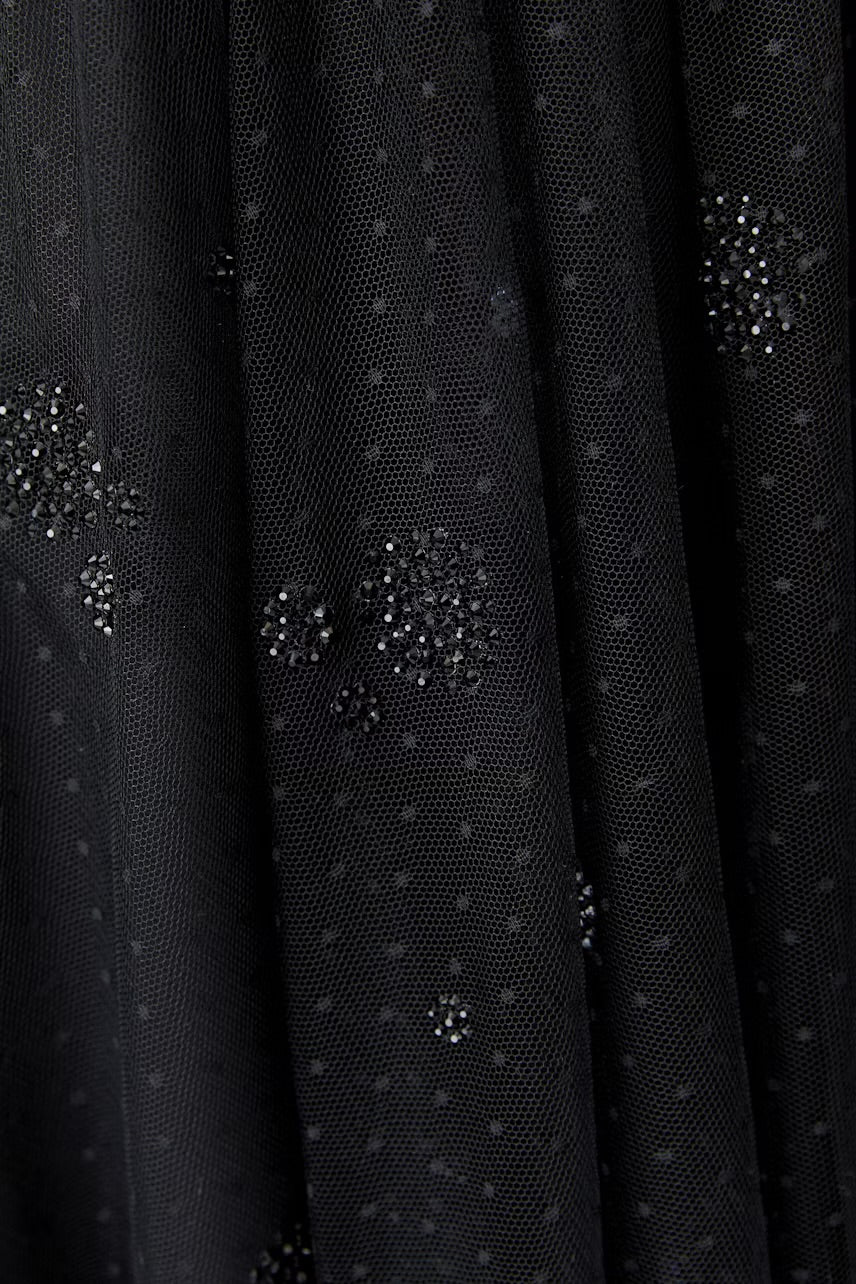 Double layered tulle skirt in black